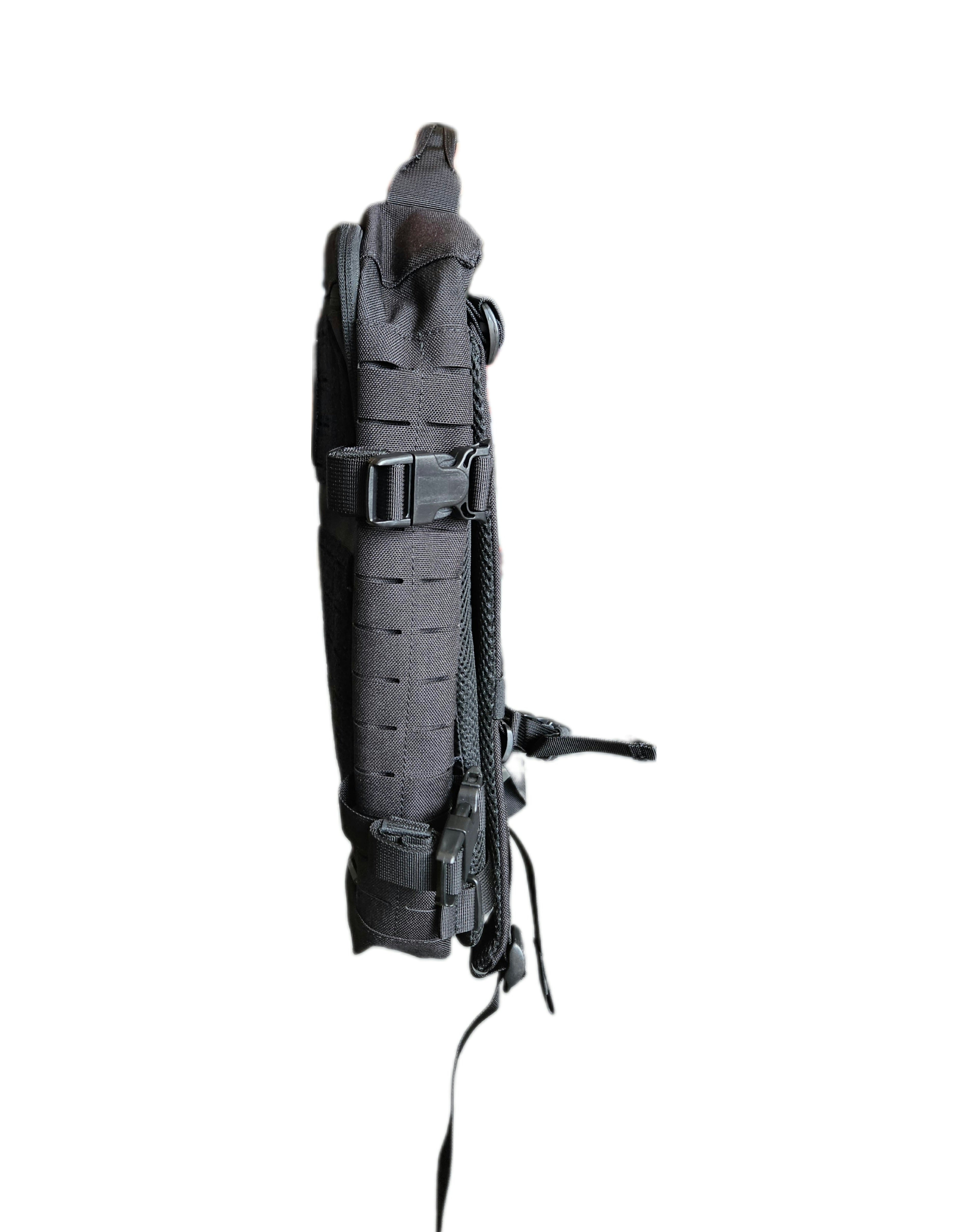 Redemption Tactical Crusader Flatpack Plate Carrier Bag in a tactical setting, showcasing its durable design and storage features.