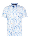 Light blue Beachside Polo by White Water Life, featuring a classic collar and short sleeves, perfect for casual summer wear.