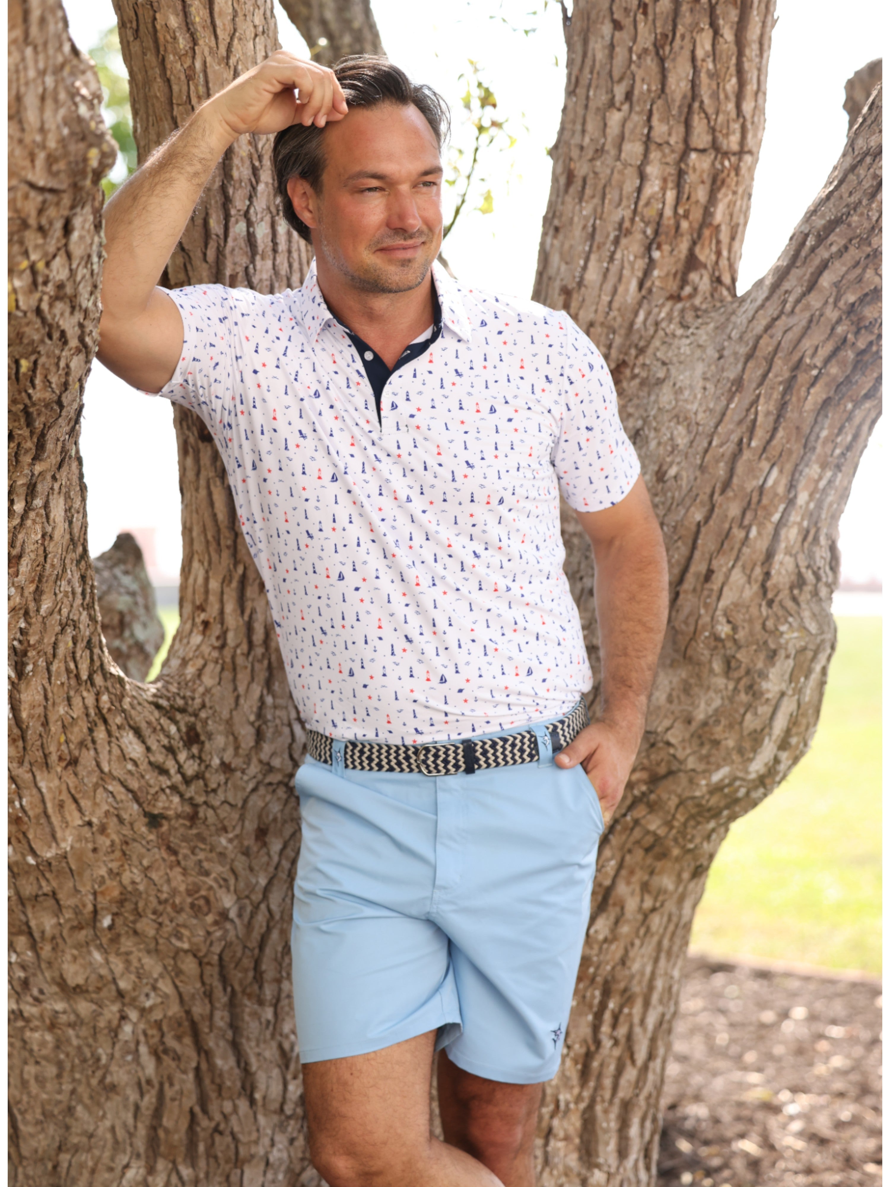 Waterline Braided Belt by White Water Life, featuring a textured design and adjustable buckle in neutral colors.