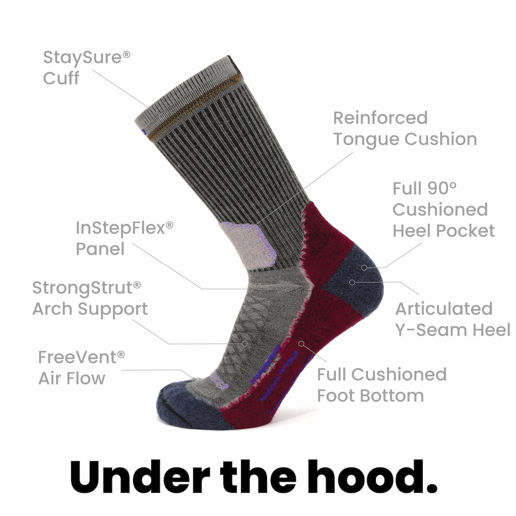 8 Pairs Berry - Hike Crew Midweight Merino Wool Sock - OVERLANDERS Outfitter