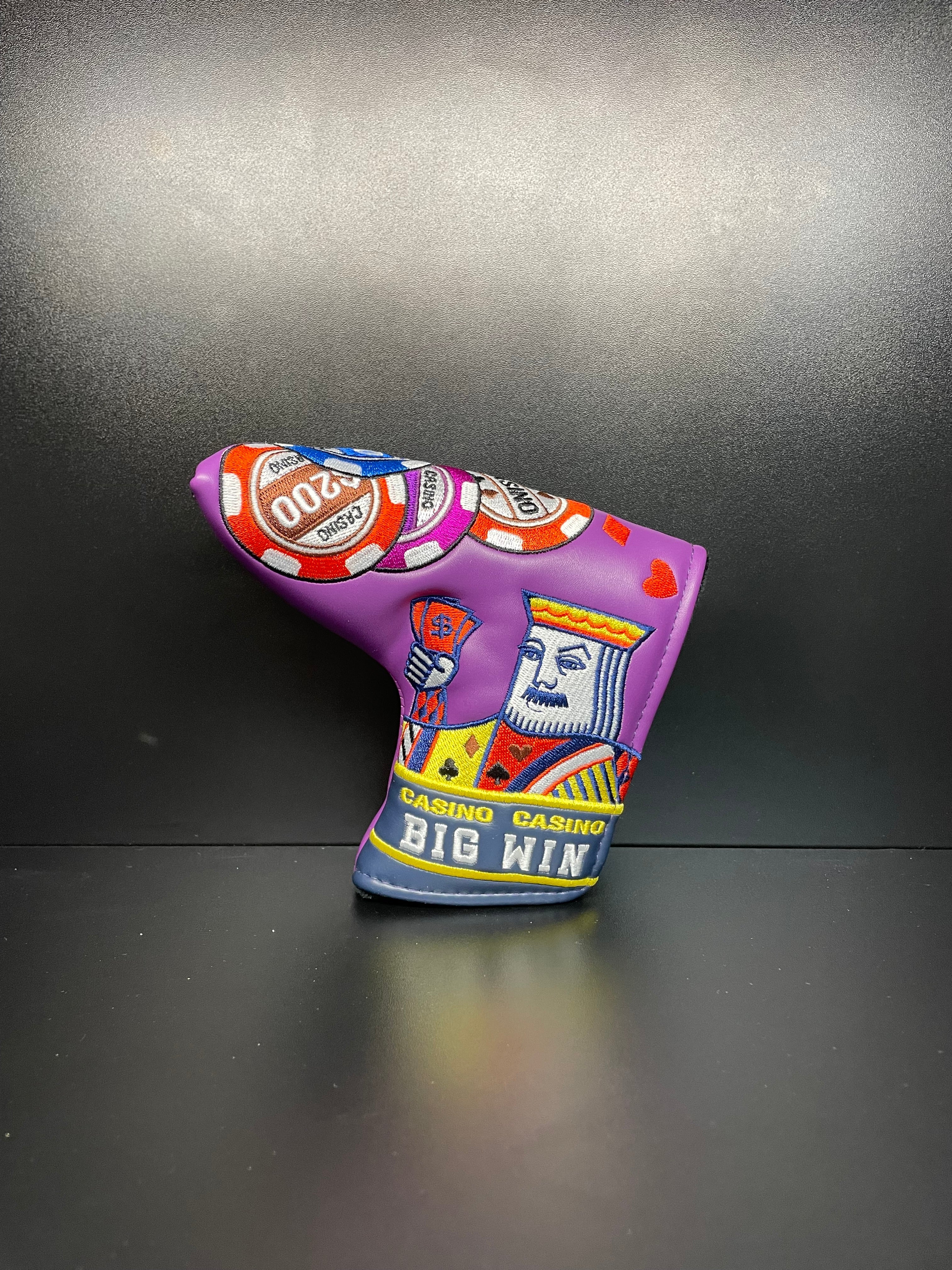 ParWestGolf Big Win Casino golf club headcover with colorful casino chip design, fits standard driver or fairway wood.