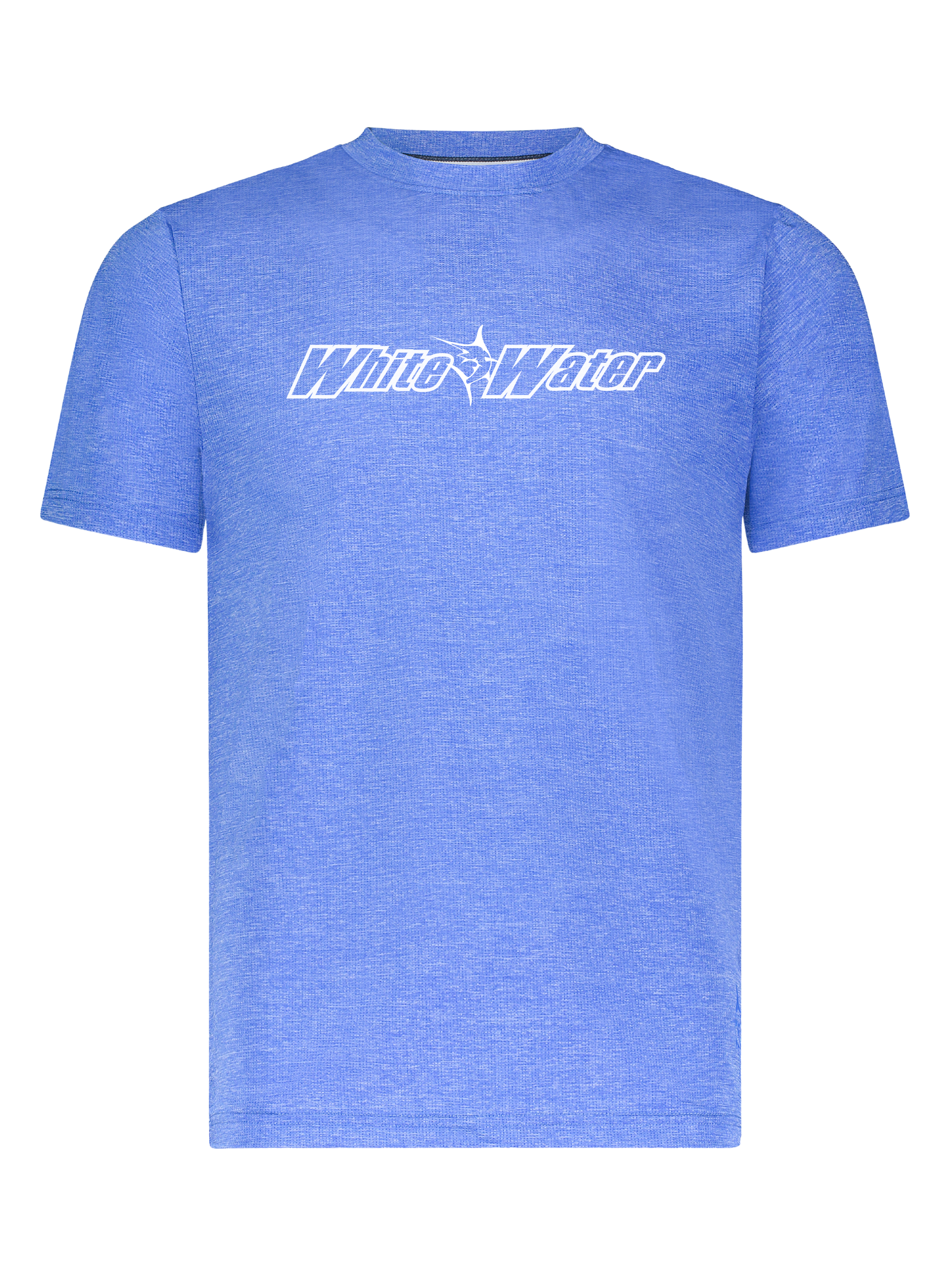 White Water Life Bimini Primary Performance Tee in royal blue, featuring short sleeves and a comfortable fit.