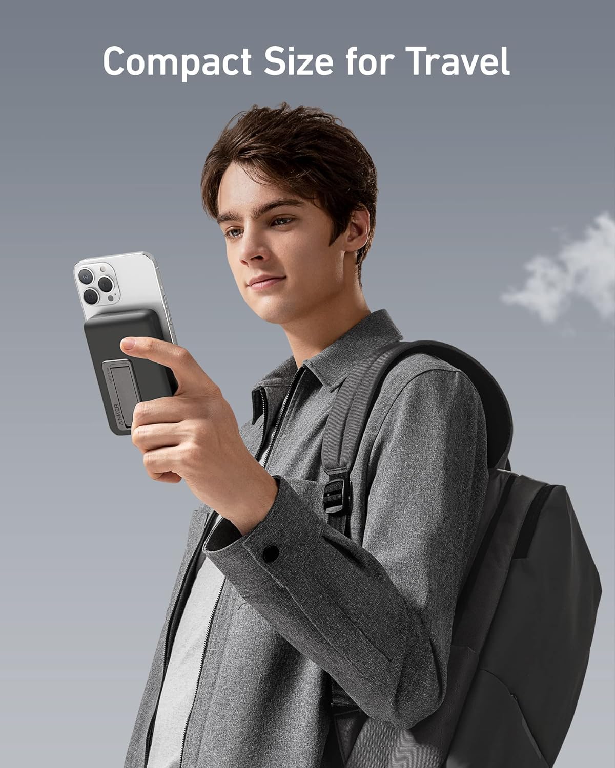 Anker 633 Magnetic Battery charging device in black, designed for wireless power to compatible devices.