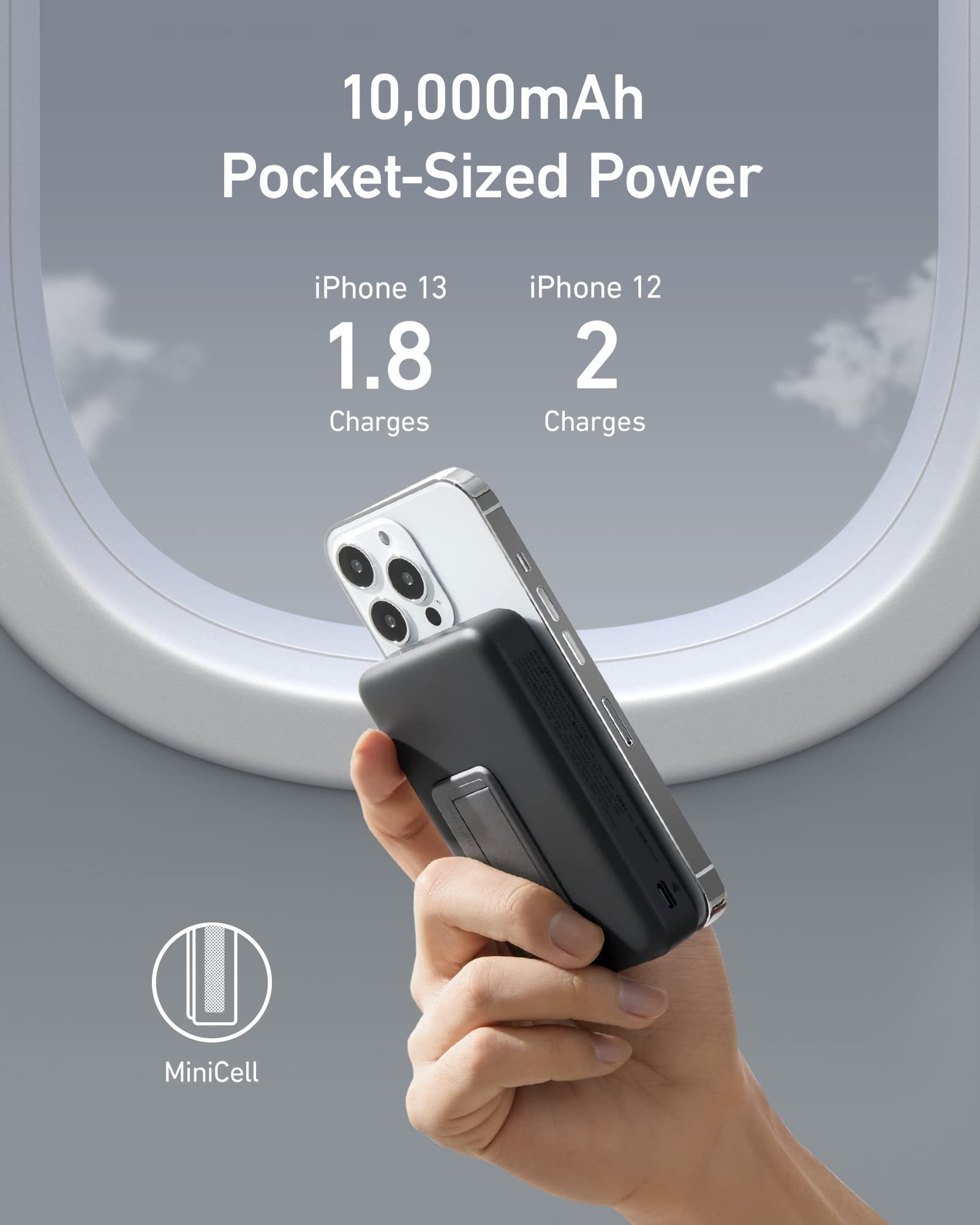 Black Anker 633 Magnetic Battery charging device with sleek design and magnetic connection for portable power.
