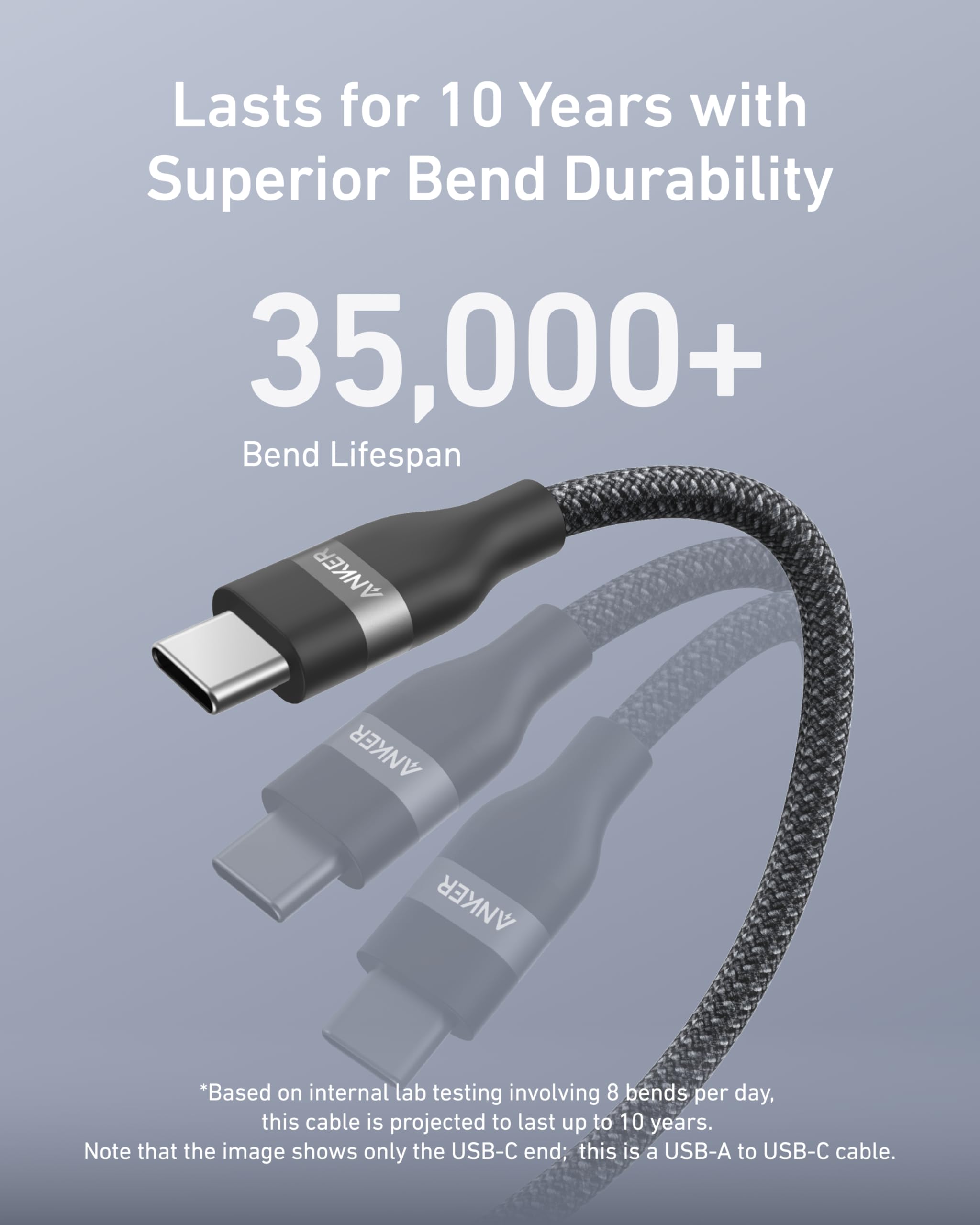 Anker USB-A to USB-C Cable (3 ft/6 ft, Upcycled-Braided) - We The Collective