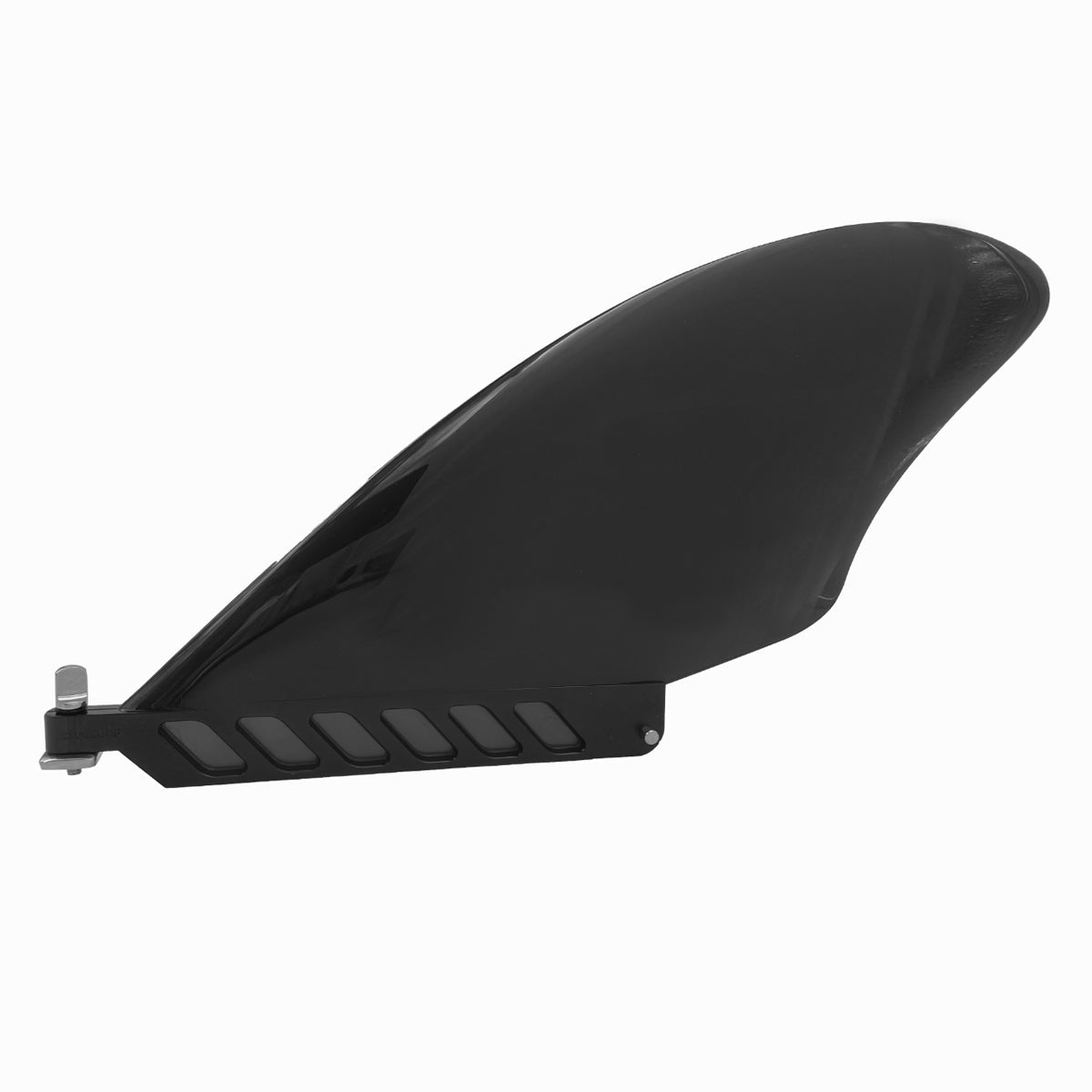 Vamo Life black 5.5-inch rigid keel center fin with toolless screw for surfboards or paddleboards.