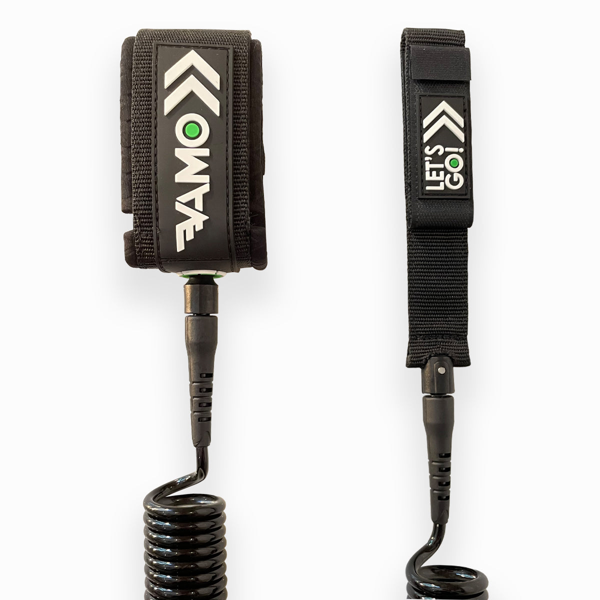 Black foil calf leash by Vamo Life, 6 or 8 feet coil calf leash for secure support and comfort during activities.