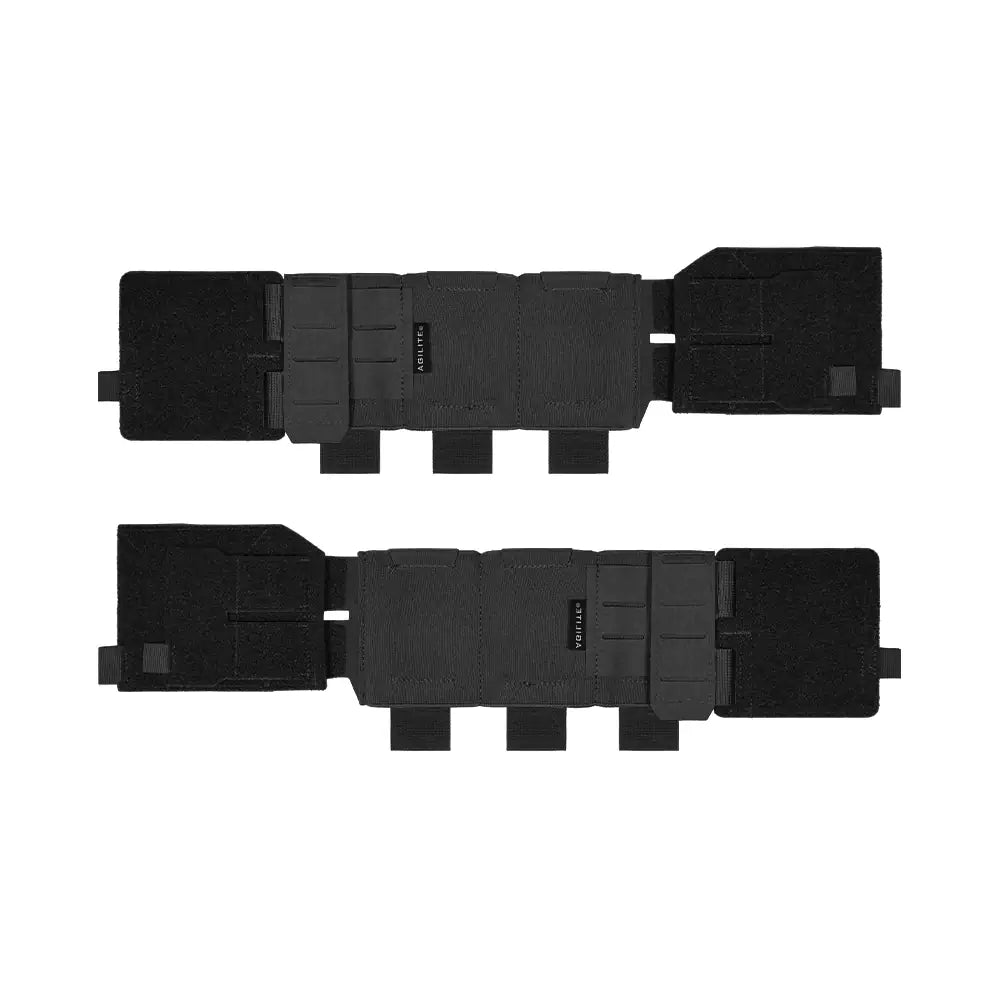 Black HCC Tactical modular elastic cummerbund for tactical gear, featuring adjustable straps and pouches for military or law enforcement use.