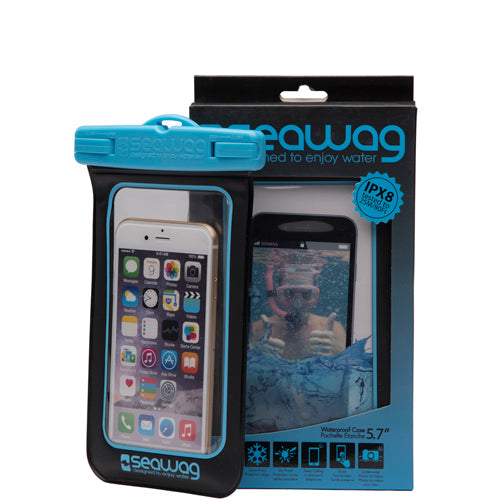 Vamo Life Waterproof smartphone case from the WHITE Collection in black and blue for water protection and device safety.