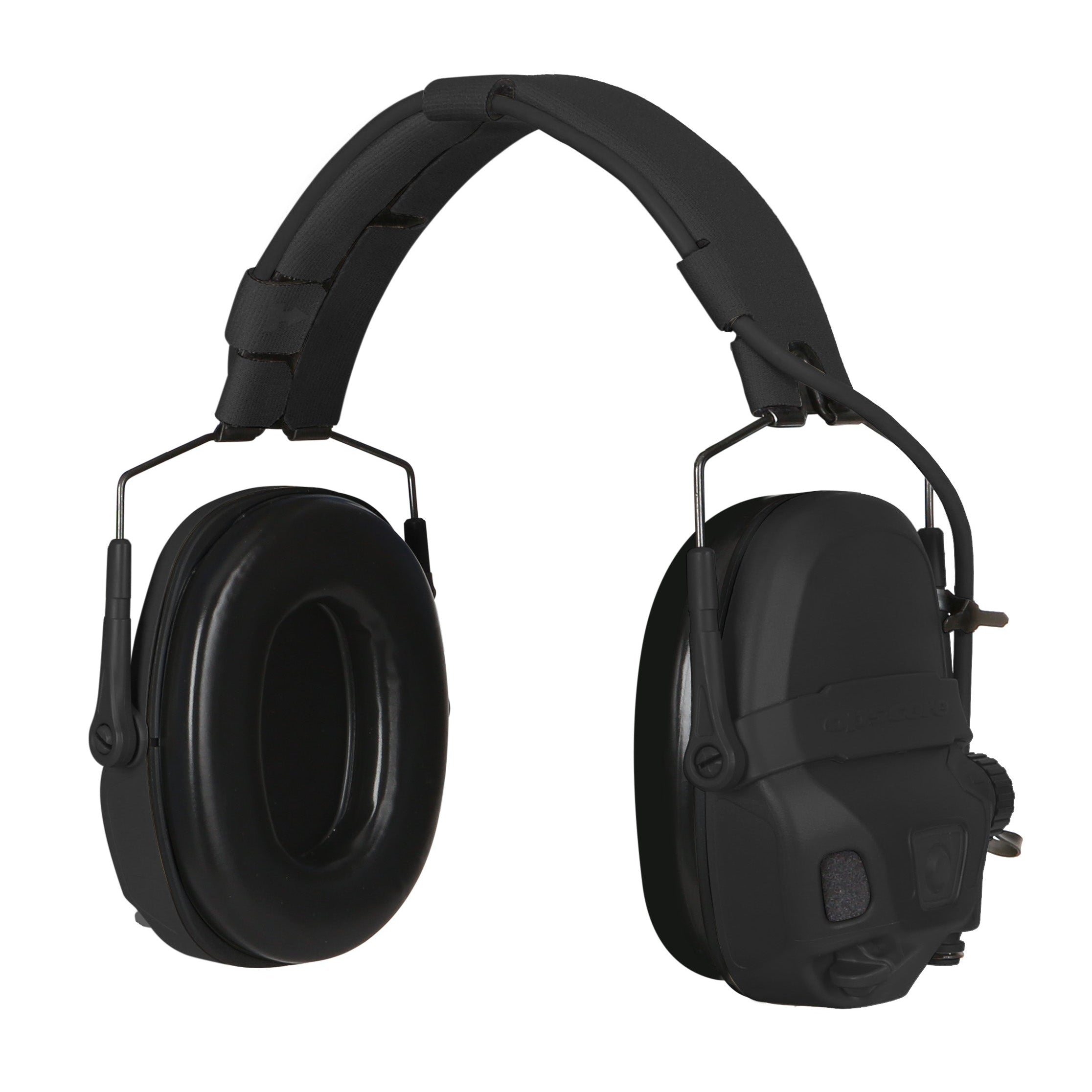 Black HCC Tactical AMP Communication Headset Lite with hearing protection and communication features for tactical use.
