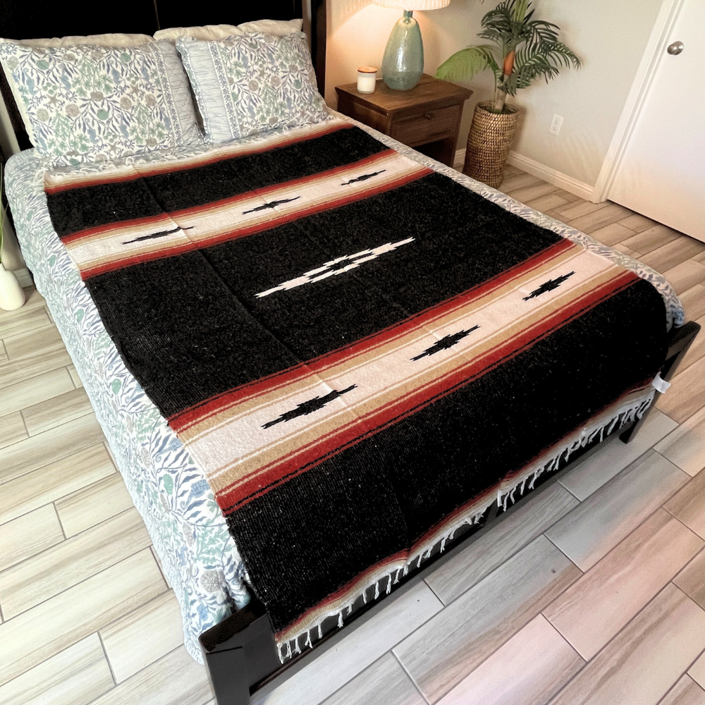 Black Baja Multi Diamond Yoga Blanket - OVERLANDERS Outfitter