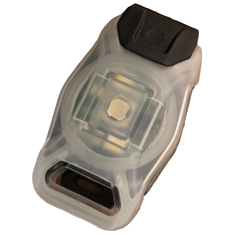 HCC Tactical Mark SB Beacon in black, showcasing side and top views for illumination and marking purposes.