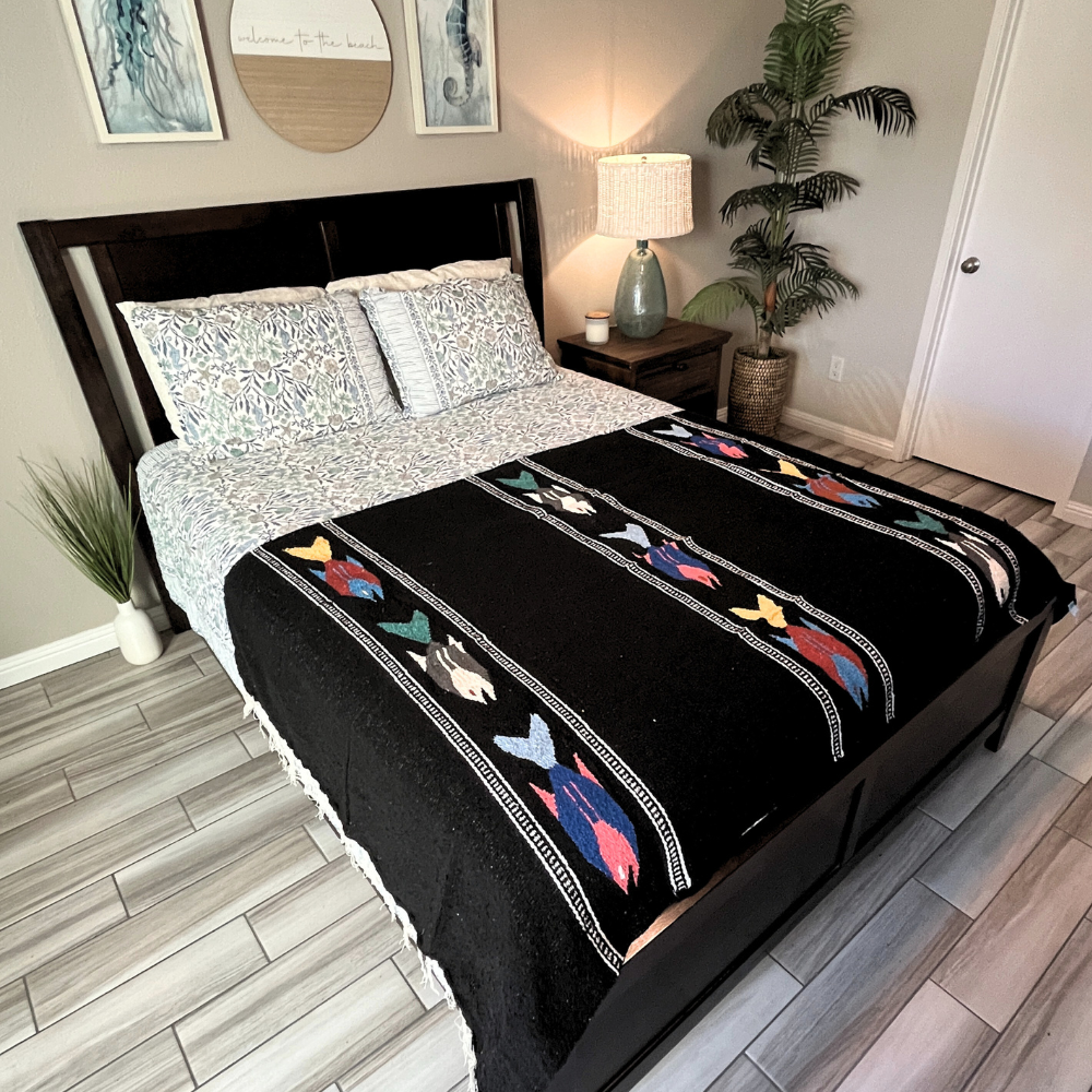 Black Baja Fish Yoga Blanket - OVERLANDERS Outfitter