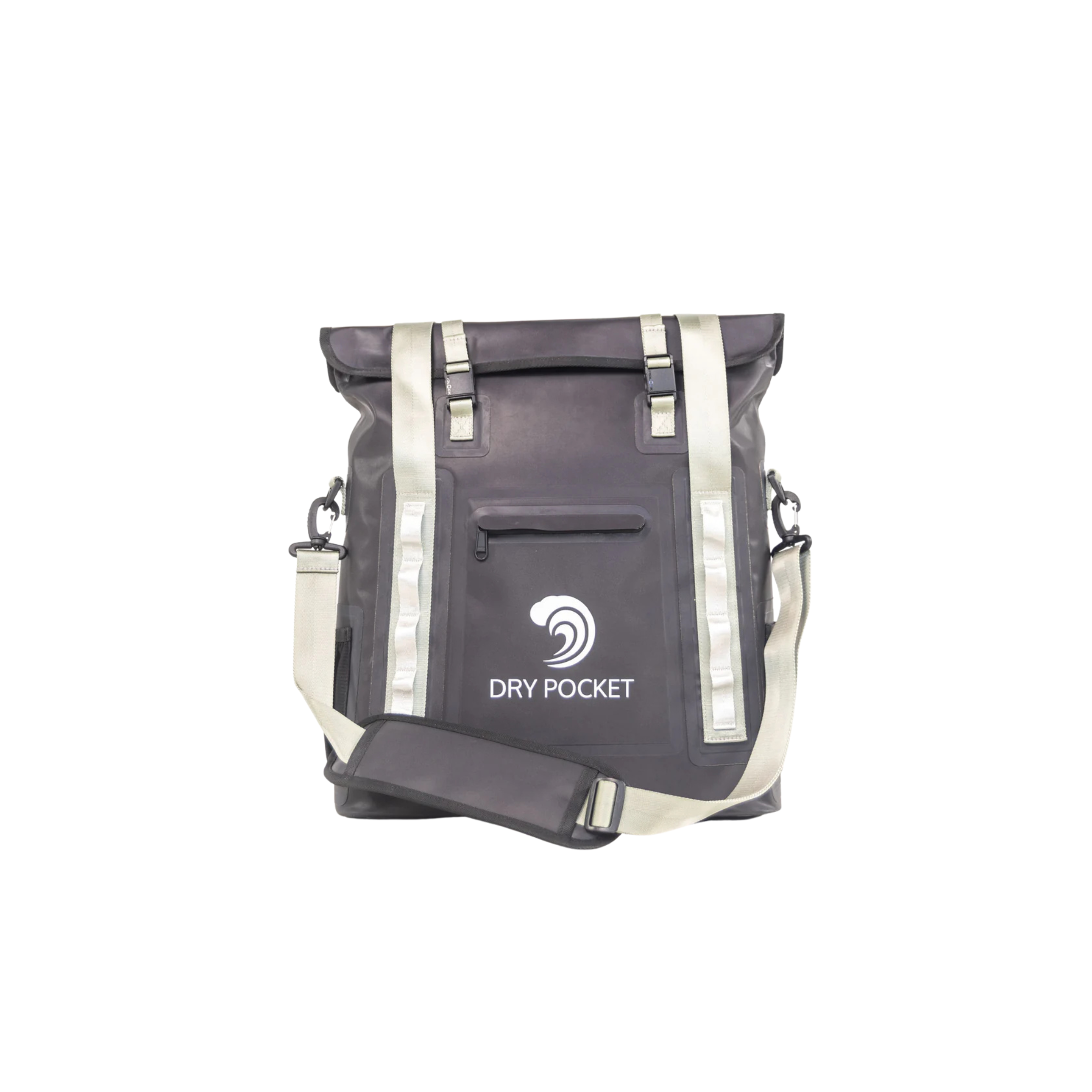 Black waterproof floating tote cooler by Dry Pocket, auto-sealing tote cooler designed for outdoor waterproof storage
