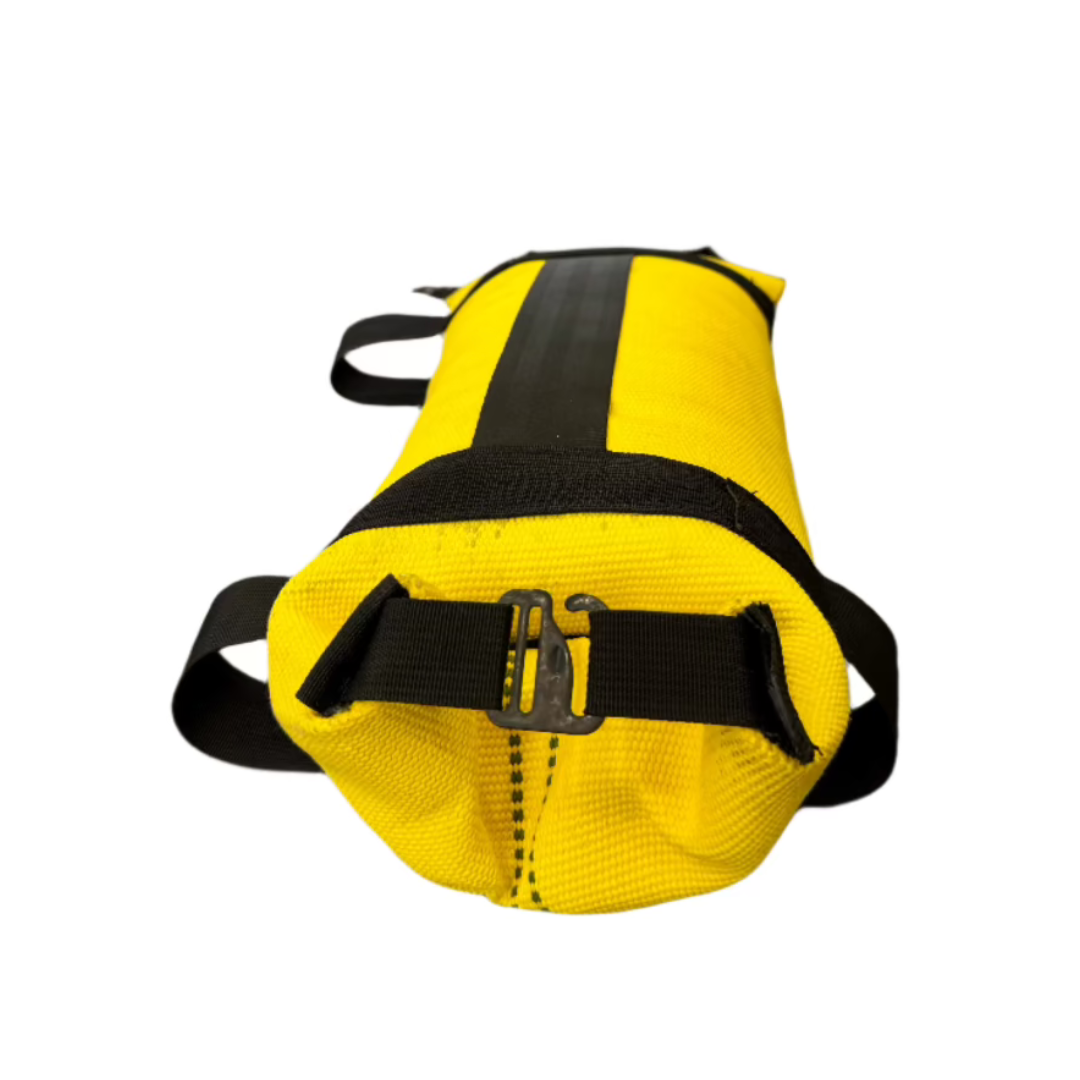 Recycled Firefighter Spark Starter Workout Battle Bag with BlazeFit logo, durable black gym bag with adjustable straps.