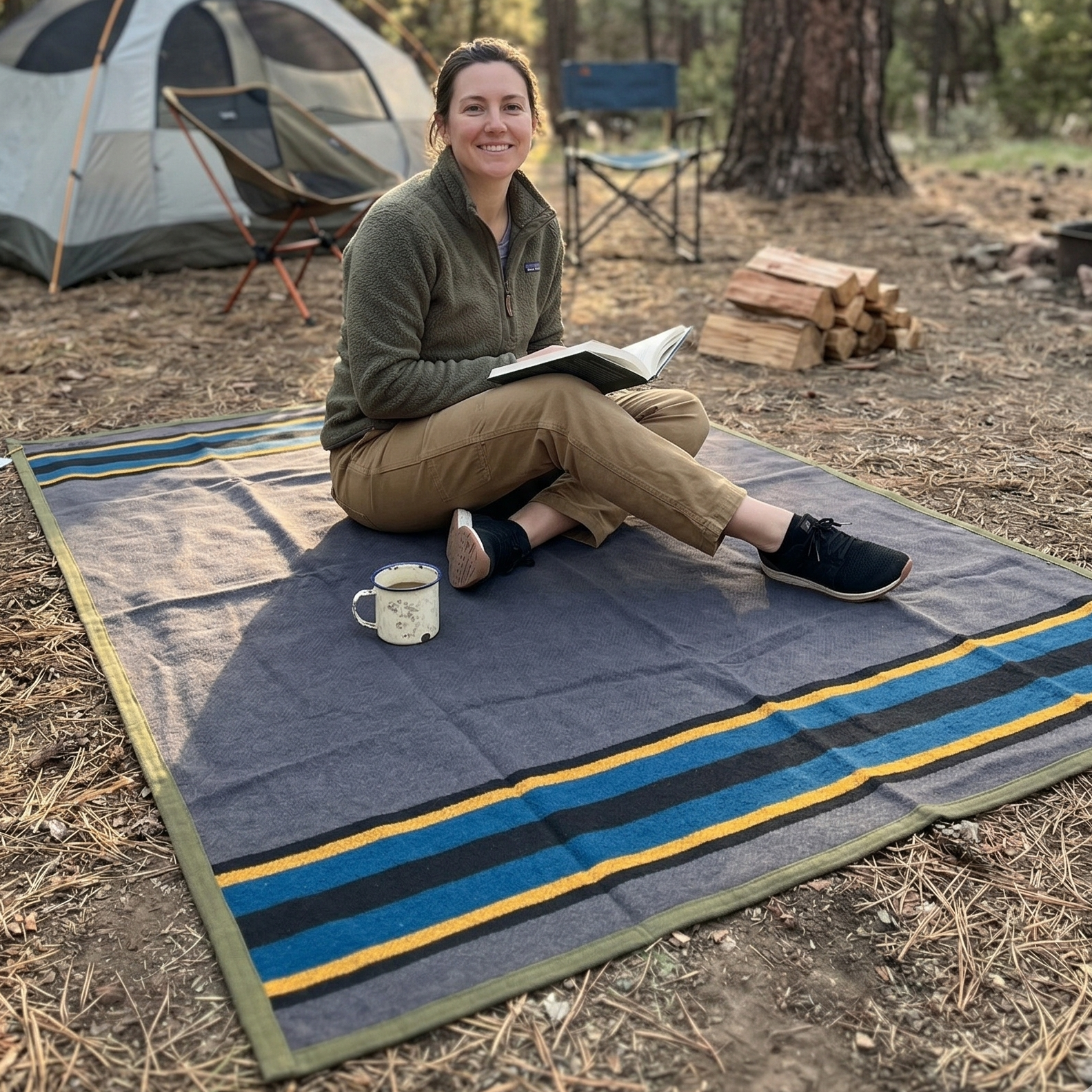 Canvas Camping Blanket - Waxed Canvas Outdoor Blanket / Bushcraft Blanket - OVERLANDERS Outfitter