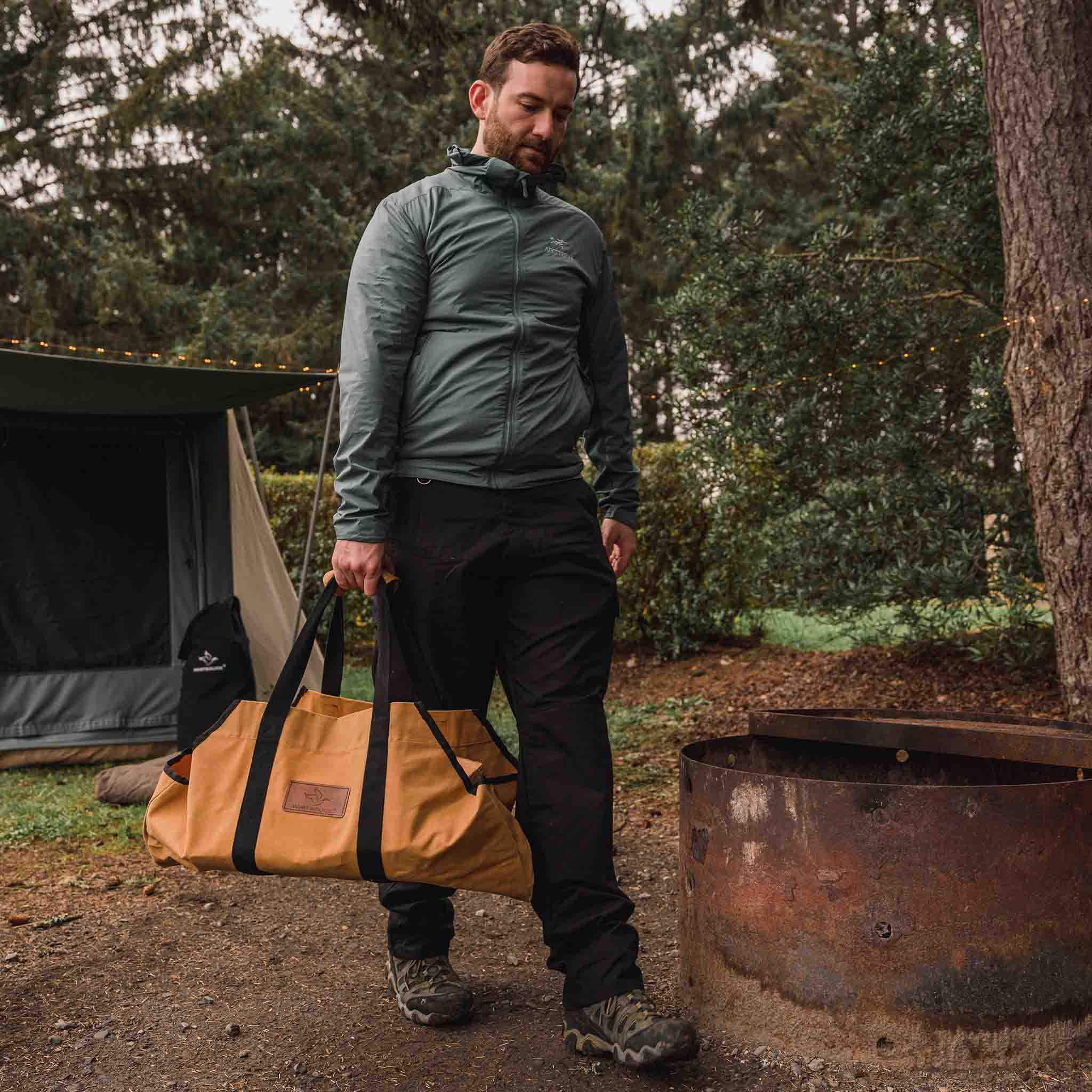 Boat Shape Canvas Firewood Log Carriers - OVERLANDERS Outfitter
