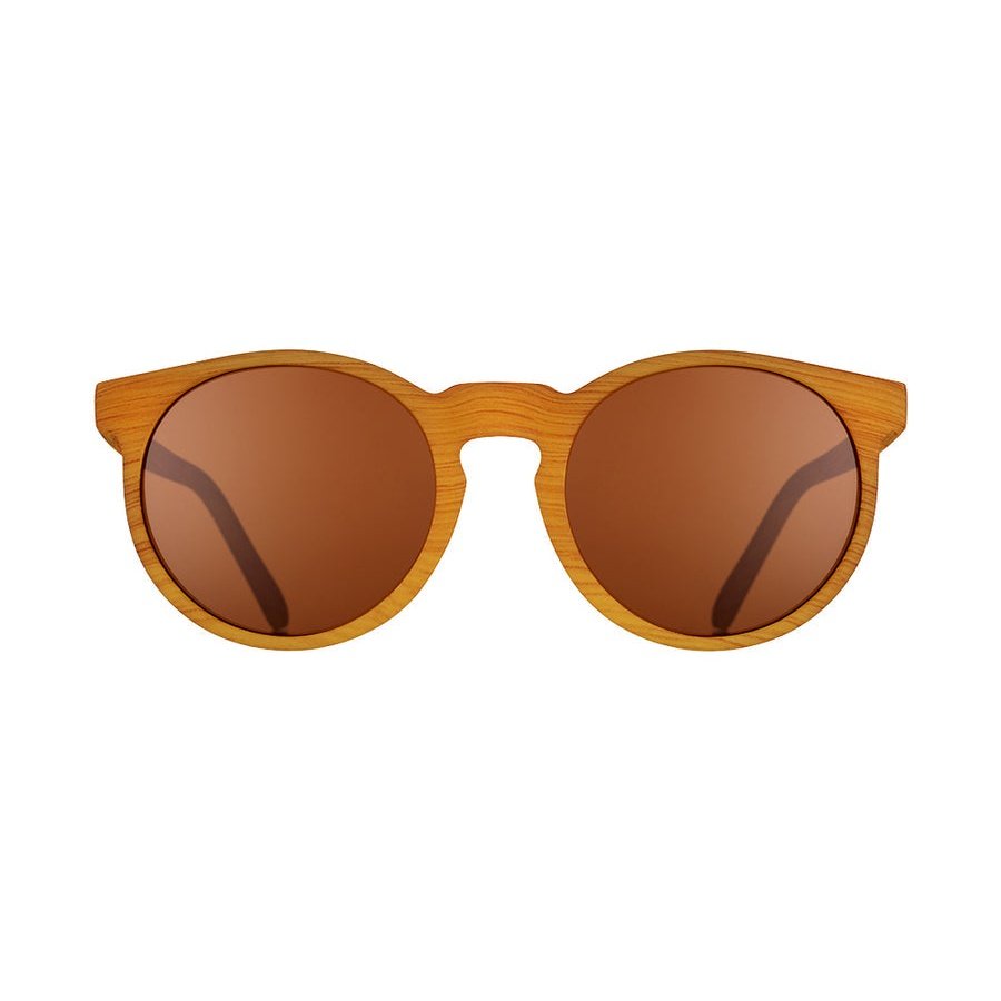Bodhi's Ultimate Ride Circle G polarized sunglasses with black frames and dark lenses, showcasing a stylish accessory design.