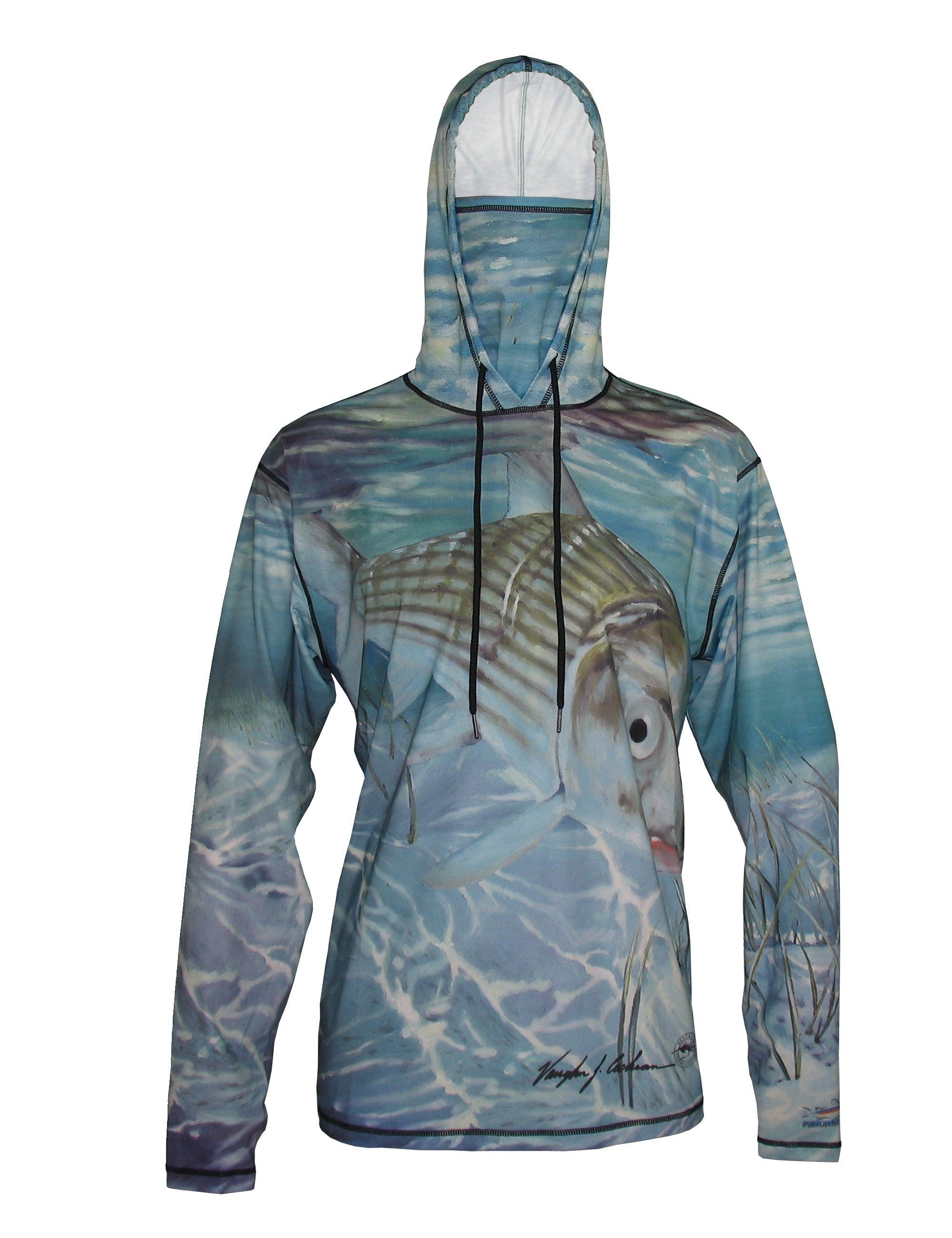 Bonefish graphic fishing hoodie from Sunpro Hoodies by Cognito Brands, Inc., featuring a detailed bonefish design on the front.