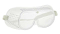 Breathable safety goggles with vents for chemical spills and debris protection, designed for emergency safety and tools use.