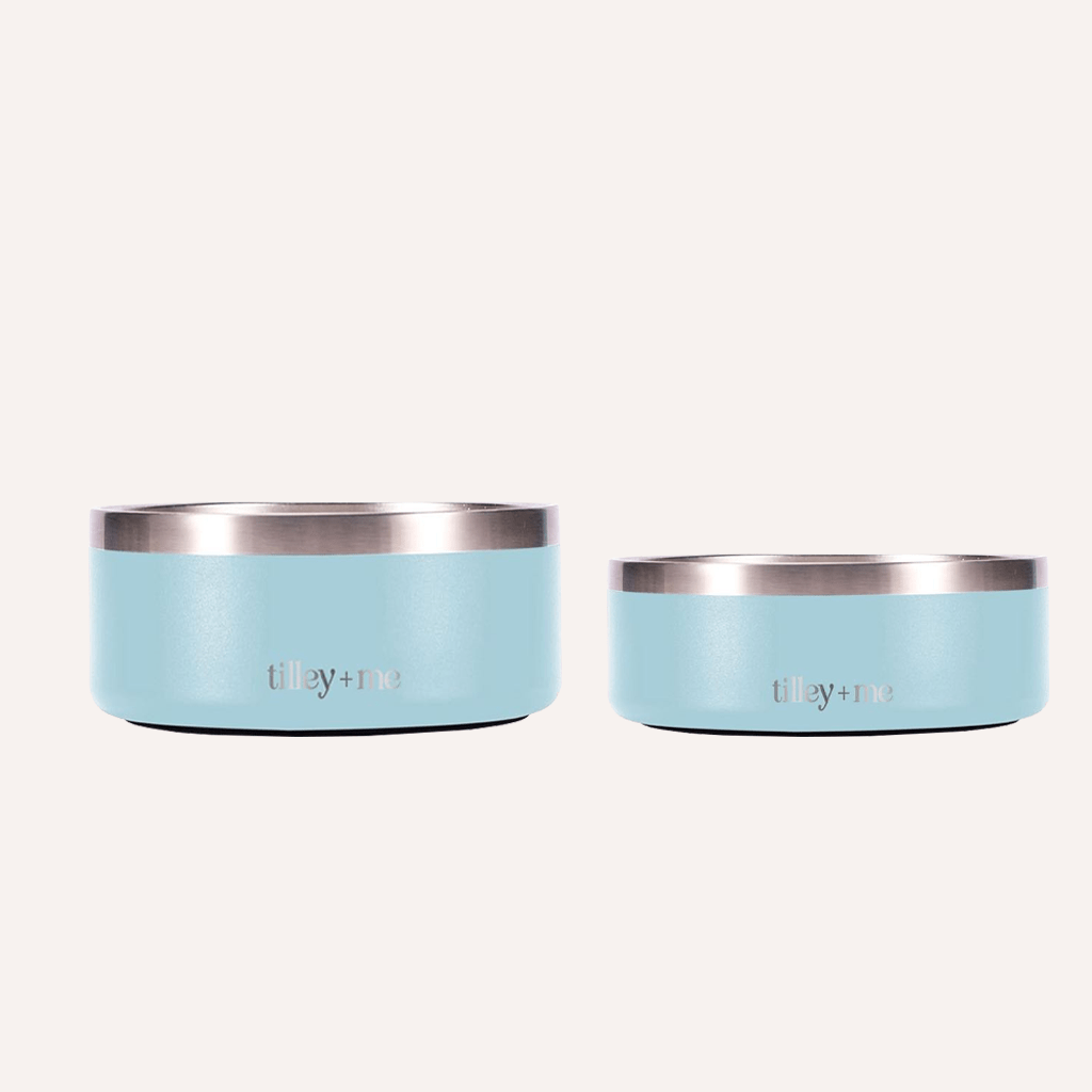 Tilley + Me Stainless Steel Pet Bowl – Non-Slip, Durable & Dishwasher Safe | 32oz and 64oz - OVERLANDERS Outfitter