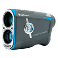 Bushnell Tour Hybrid Laser Rangefinder by ParWestGolf showing its compact design and measurement display in a golf setting.