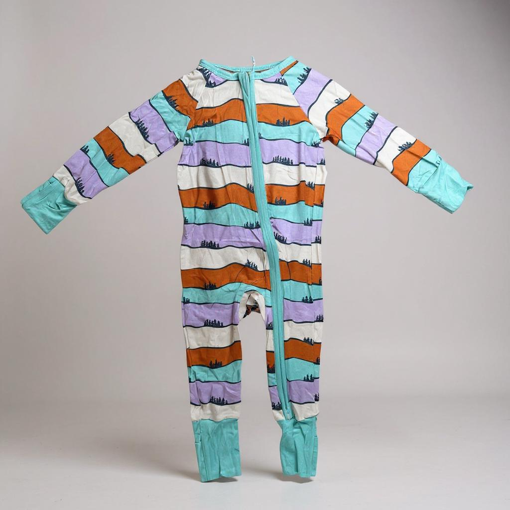 Keep the Littles Wild Hills Bamboo Zippy Pajamas for kids, featuring a cozy bamboo fabric and a front zipper for easy sleepwear.