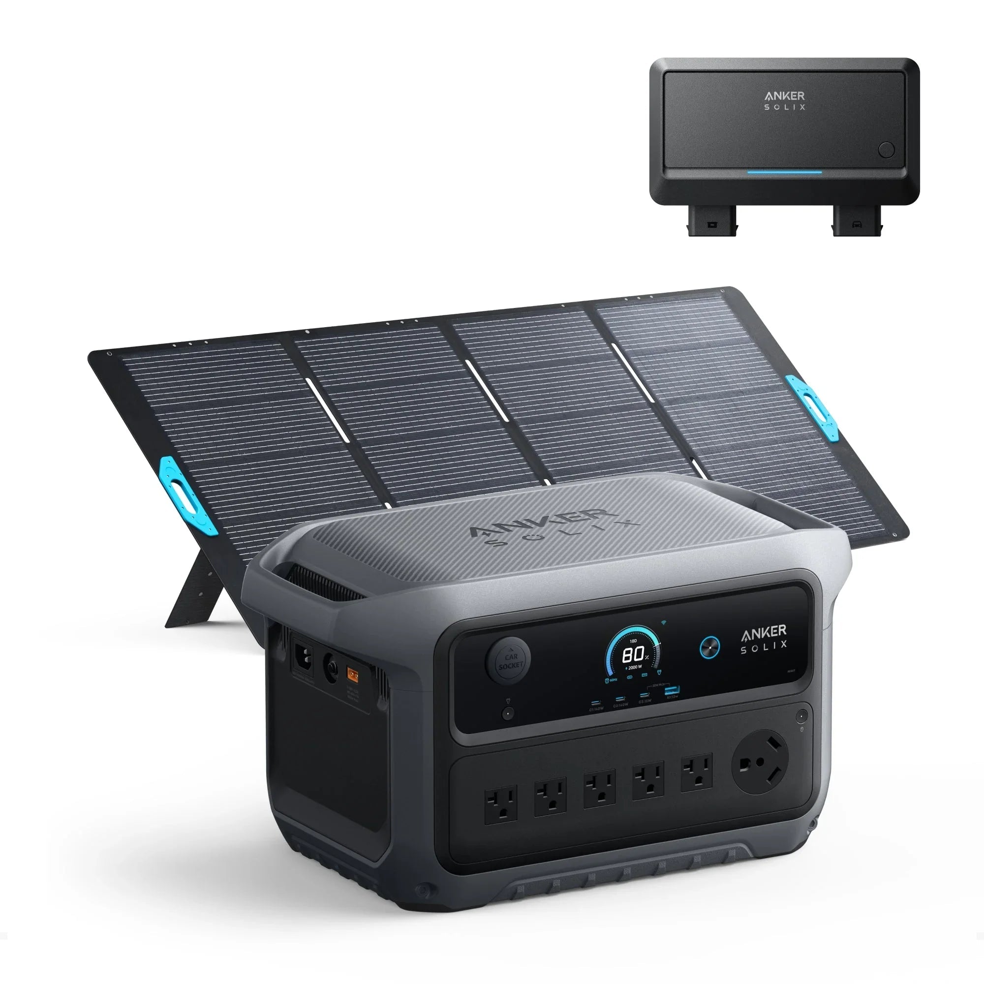 Anker SOLIX C2000 Gen2 Portable Power Station + 400w Solar Panel + Car Alternator Charger - We The Collective