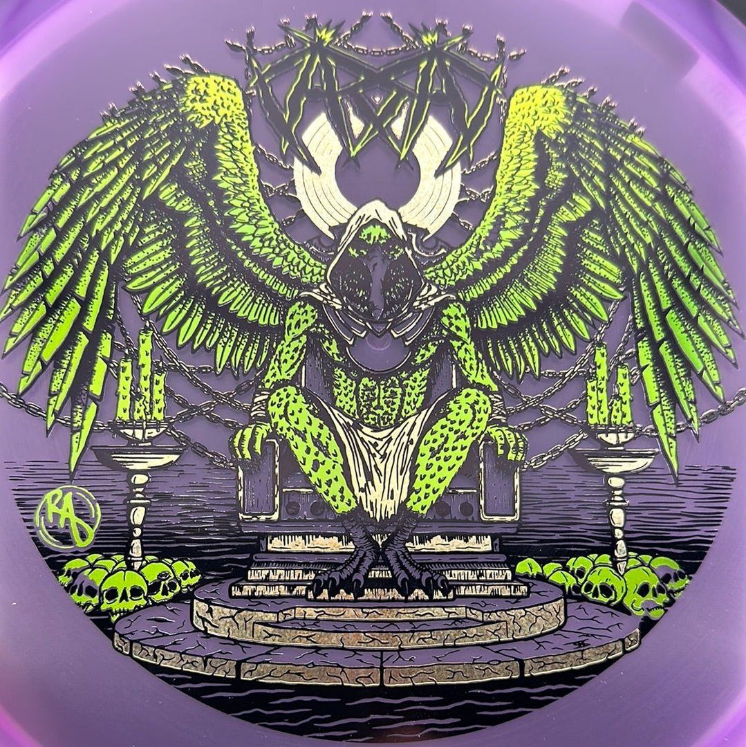 CryZtal Buzzz disc golf disc by Rare Air Discs featuring Karudi the Overseer artwork from Cult of RAD collection.