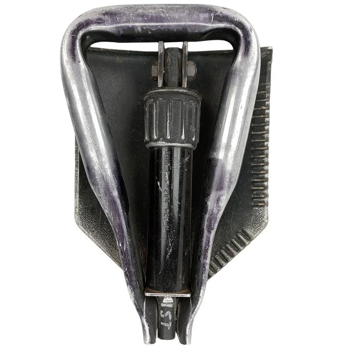 Redemption Tactical USGI E-Tool entrenching shovel for survival, featuring a compact metal blade and handle, used by US Army personnel.