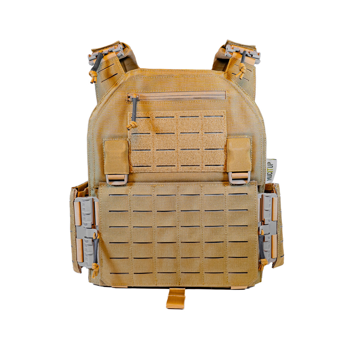 MUCITUP tactical plate carrier in Texas camo, made of 1050D nylon with quick release and laser cut MOLLE system.