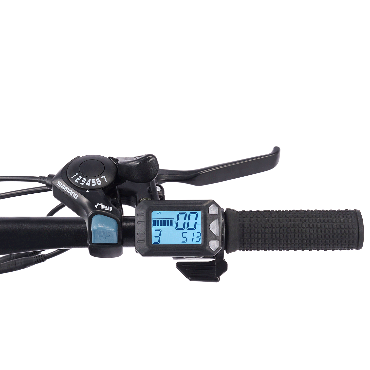 Viribus Panther electric mountain bike with black frame, knobby tires, and handlebar controls, suitable for off-road cycling.