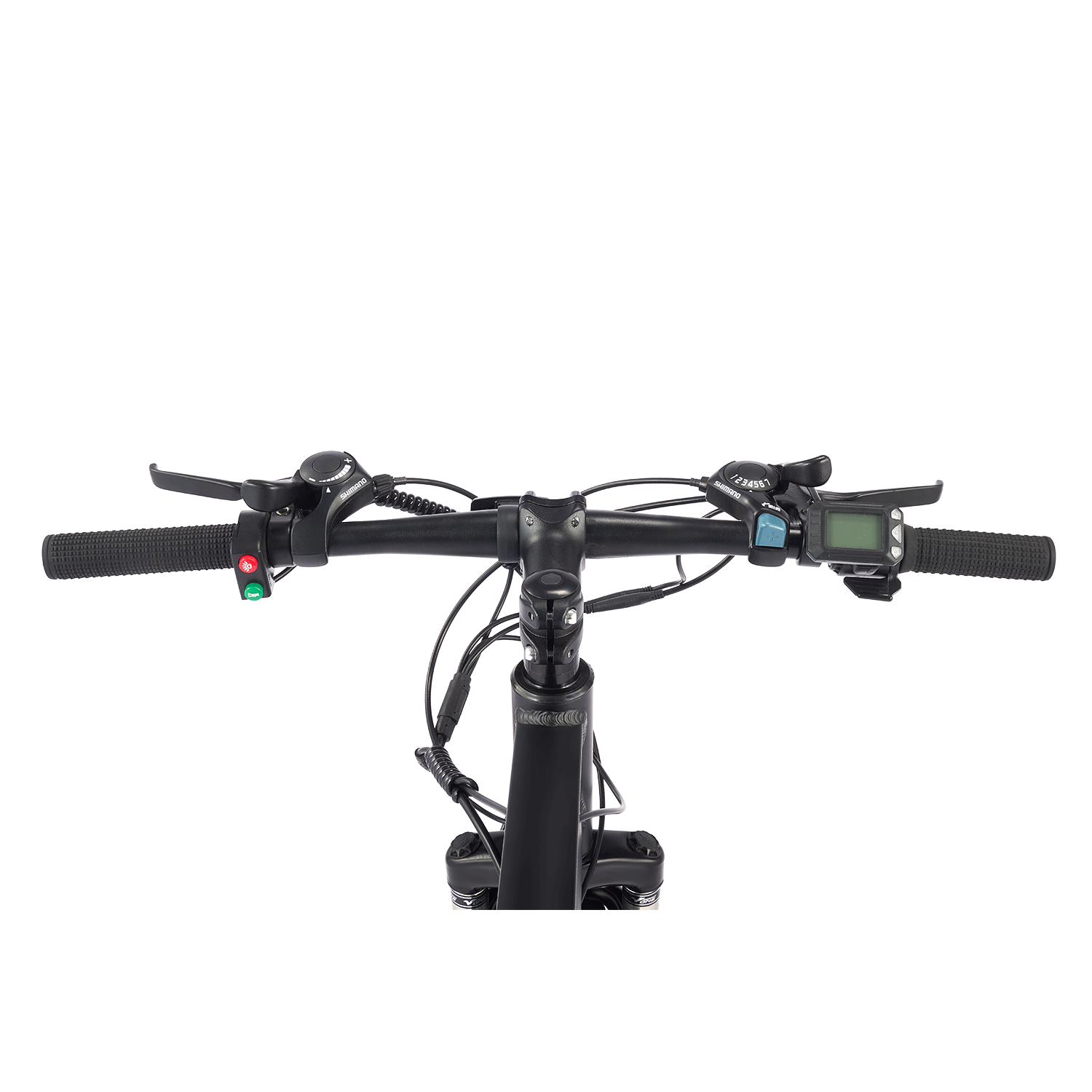 Viribus Panther electric mountain bike with black frame, knobby tires, and front suspension for off-road riding.