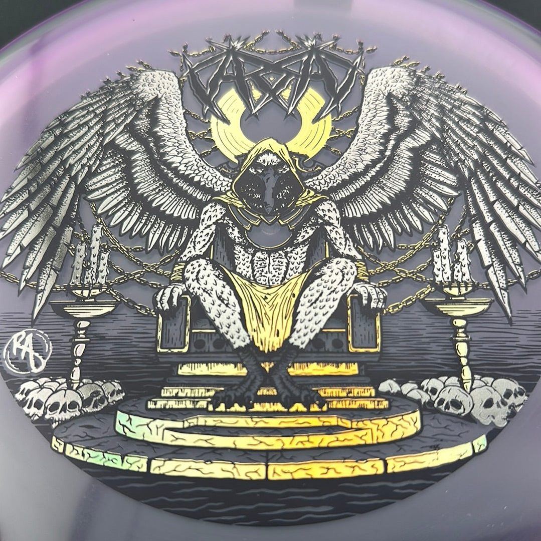 CryZtal Buzzz disc golf disc by Rare Air Discs featuring Karudi the Overseer artwork from Cult of RAD by Ripper Studios.