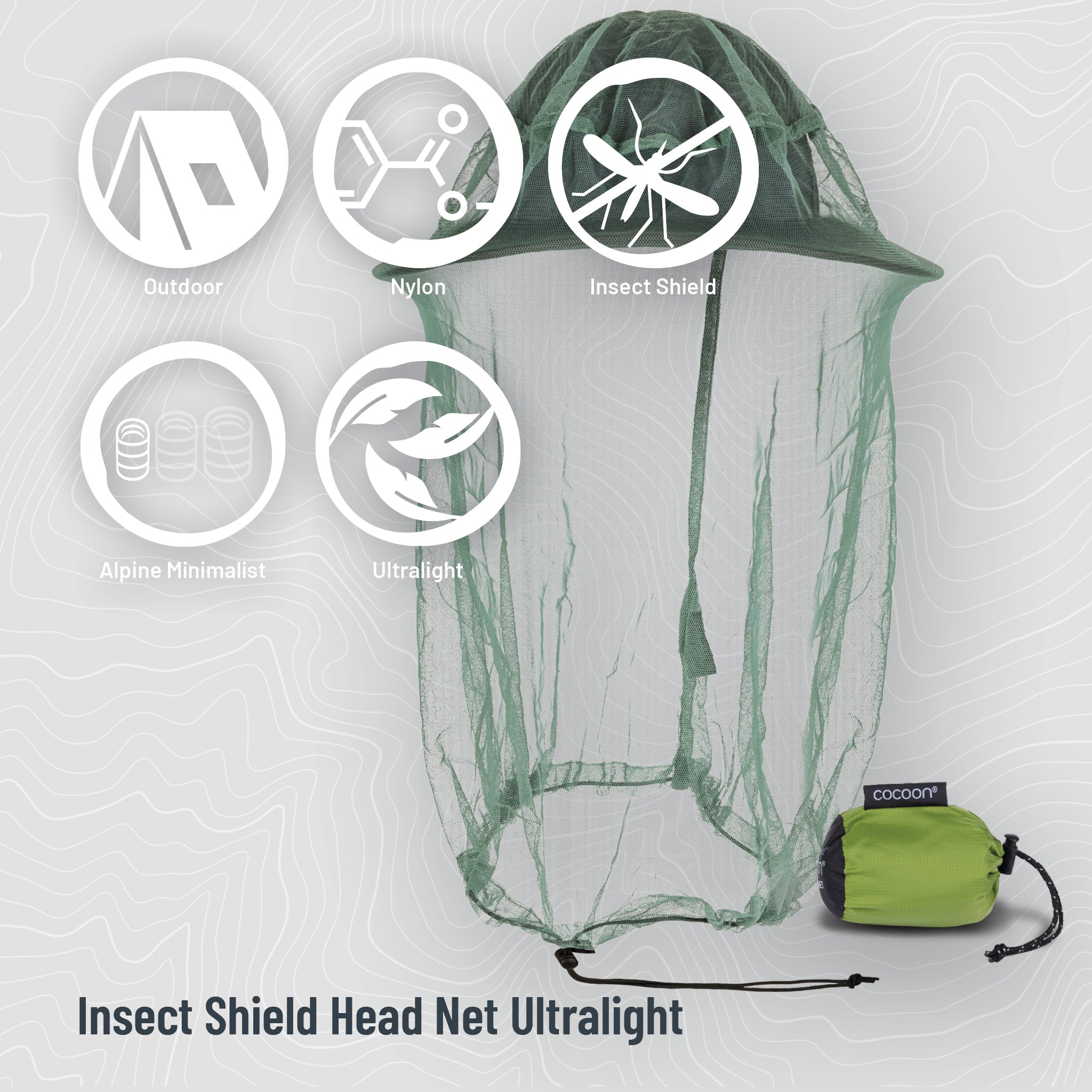 COCOON Insect Shield® Mosquito Head Net Ultralight, designed for effective bug protection while outdoors.