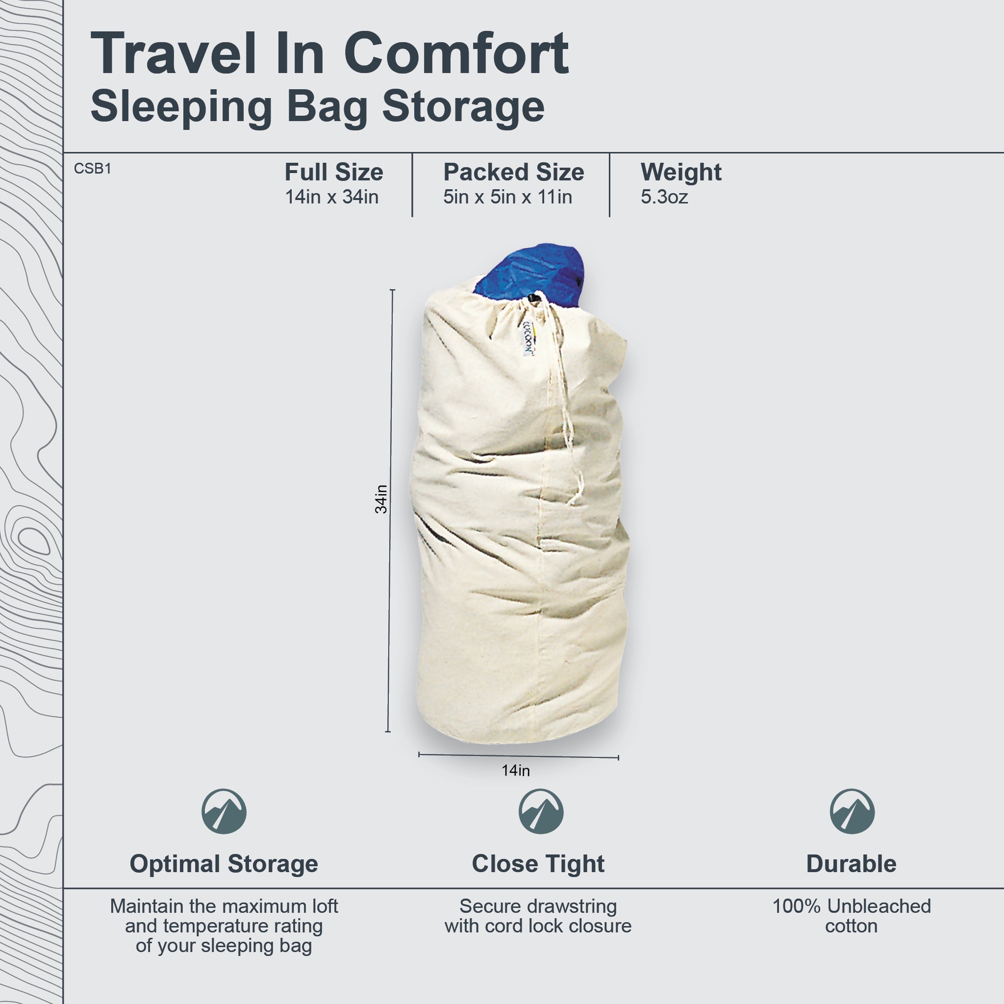 COCOON Sleeping Bag Storage Sack - Breathable Cotton 67L - We The Collective