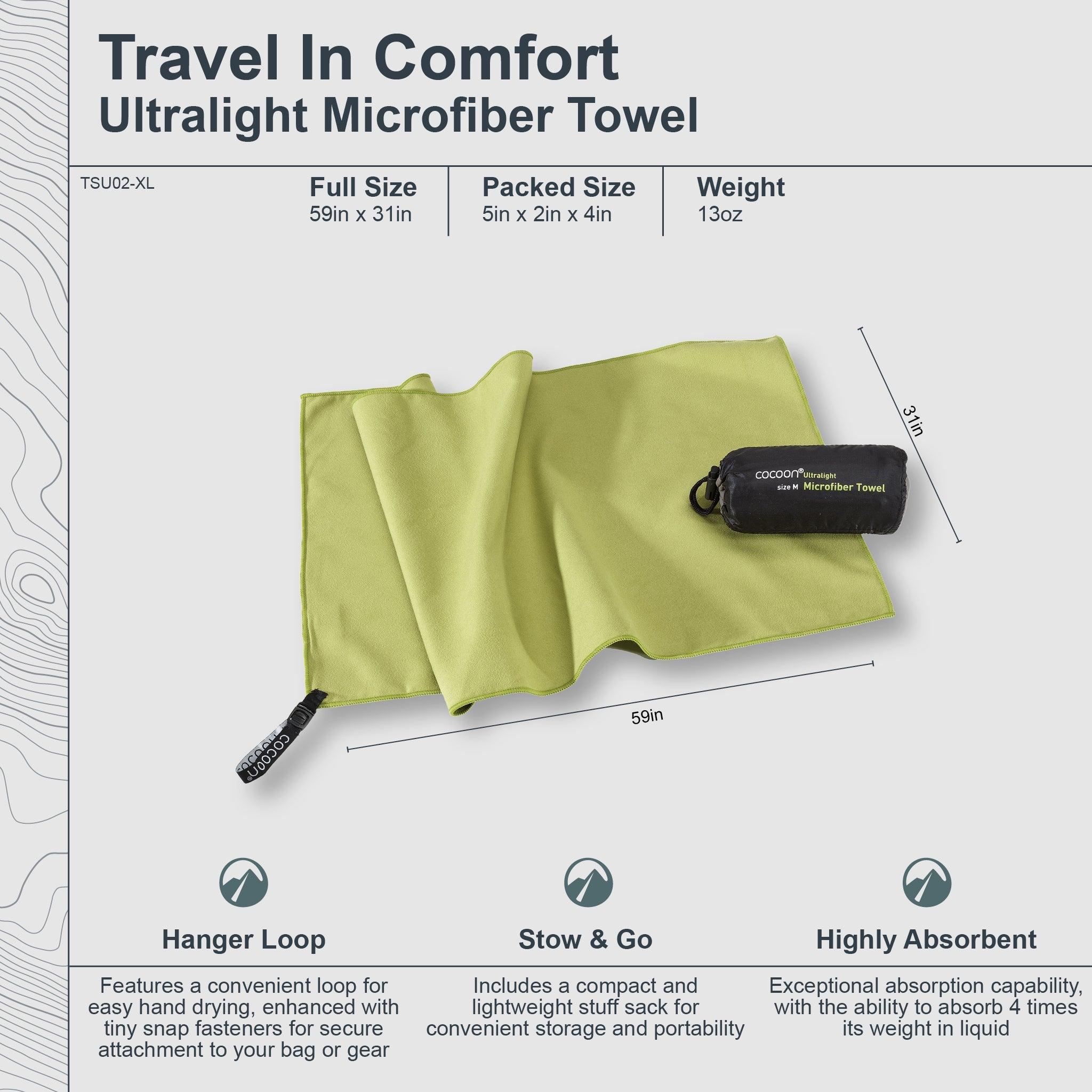 Ultralight Microfiber Towel - OVERLANDERS Outfitter