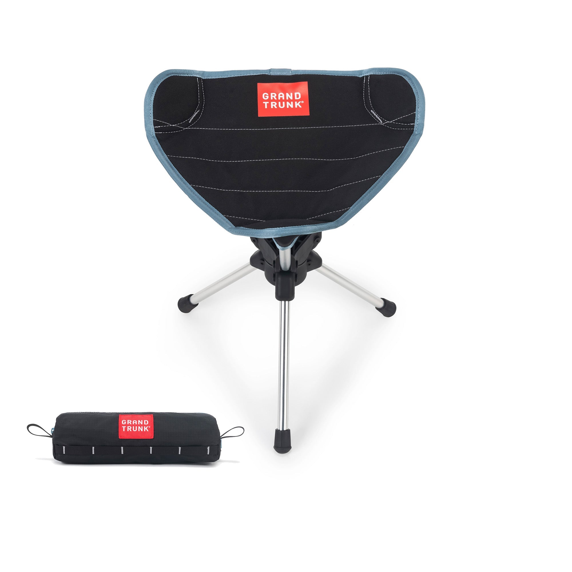 GrandTrunk Compass 360° Swivel Stool in outdoor setting, showcasing its durable design and swivel feature.