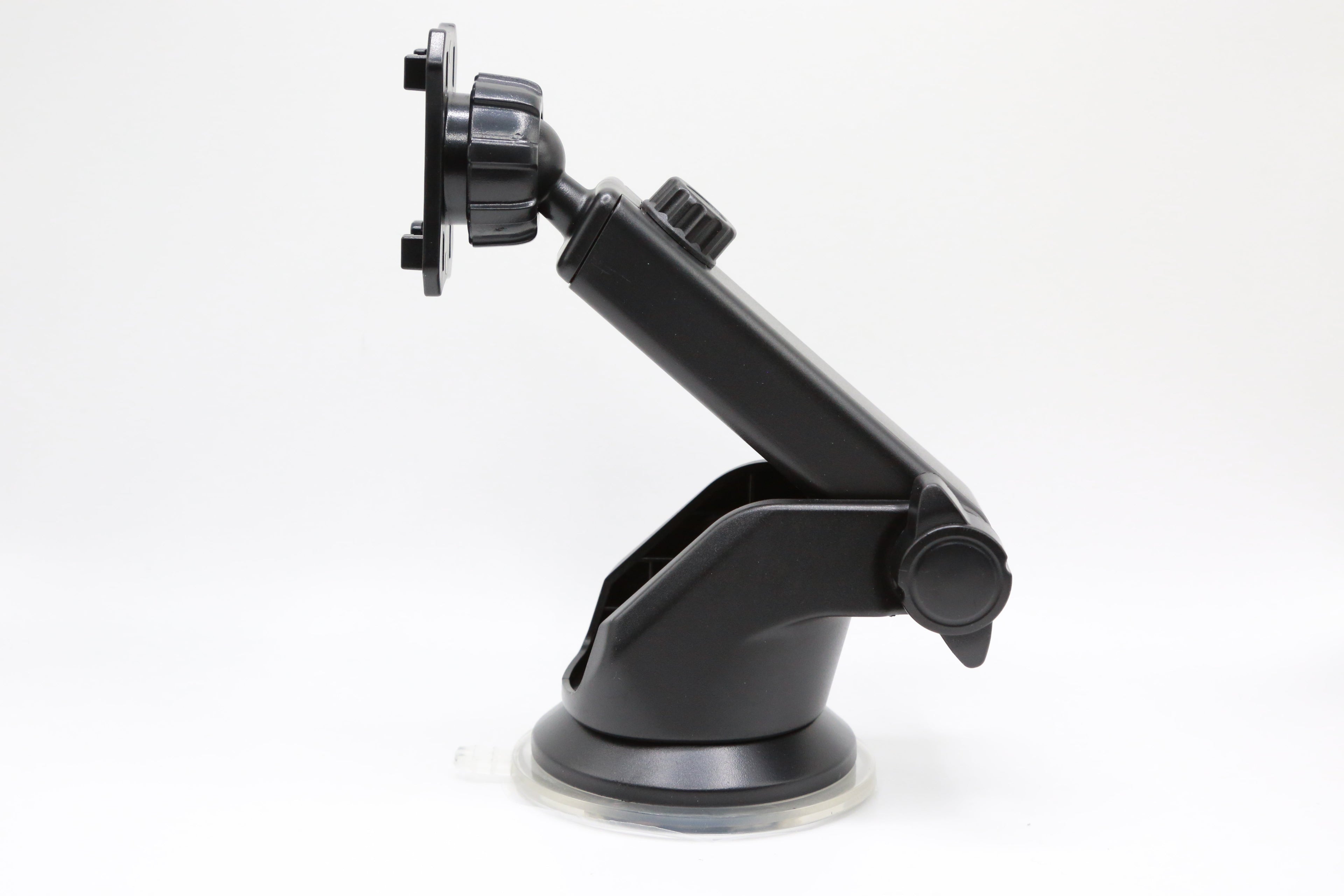 Rexing suction cup mount securely holding CPDuo-9 dash cam on a car windshield for optimal camera positioning.