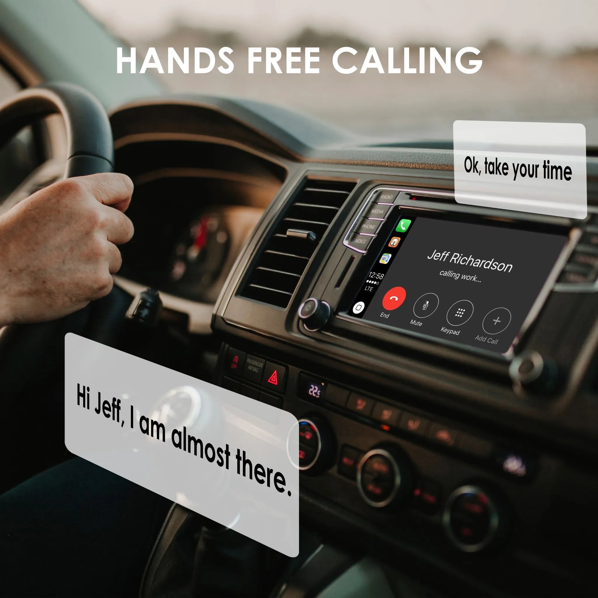 Rexing CPW-1 Wireless Apple CarPlay Adapter connected in a car dashboard, enabling wireless smartphone integration with vehicle infotainment system.