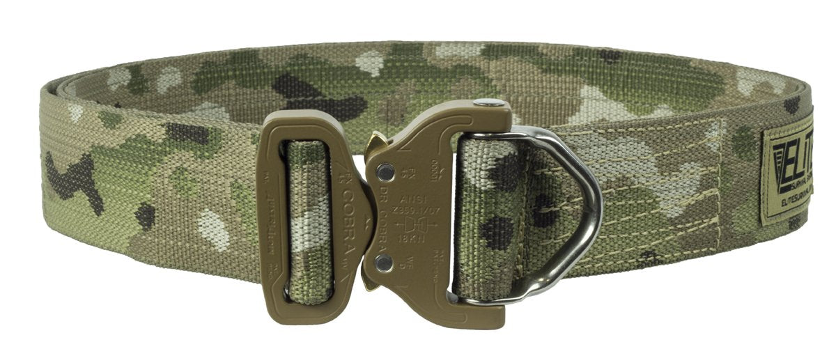 Elite Survival Systems Cobra Belt featuring a D Ring buckle, showcasing durable materials and adjustable design.