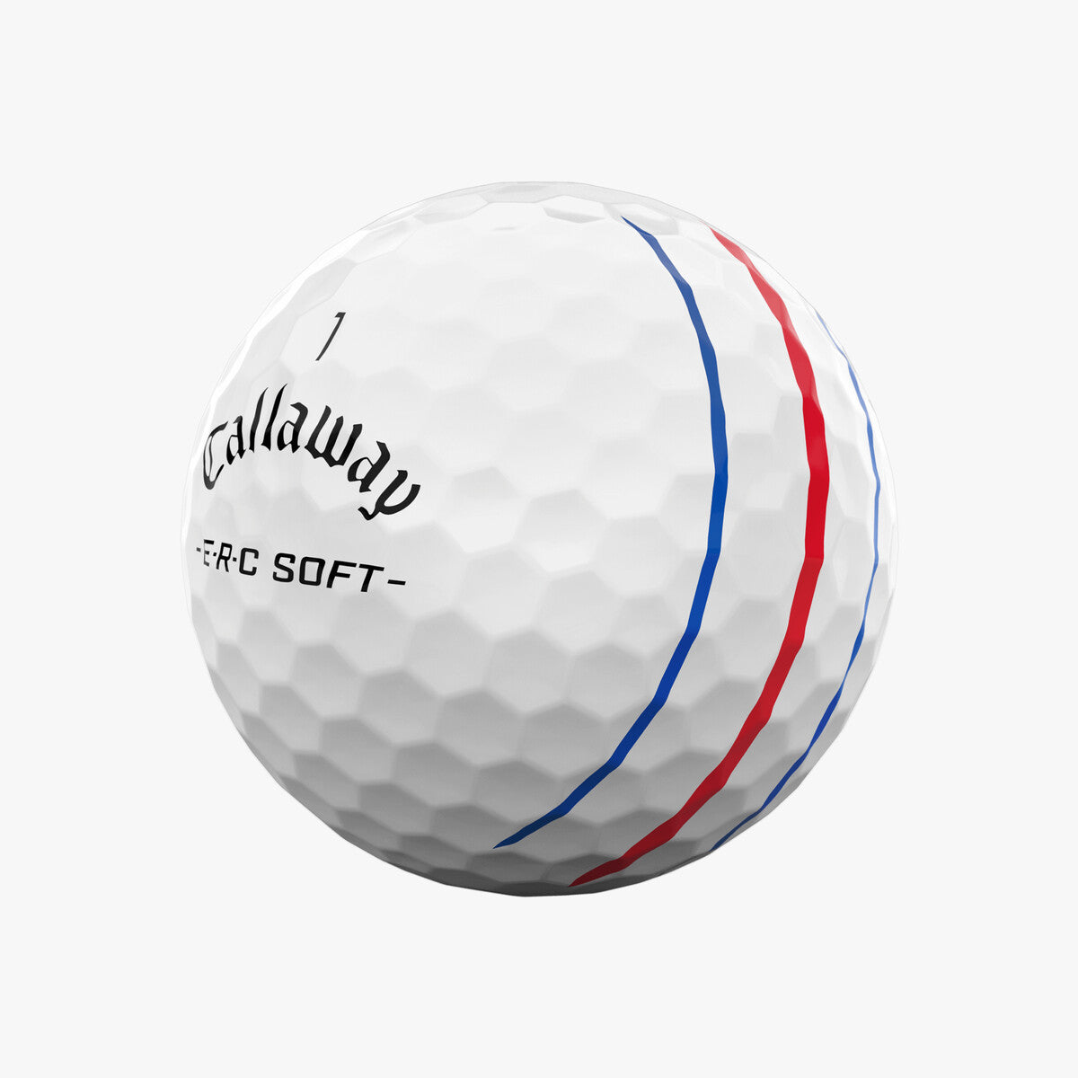 Callaway ERC Soft golf balls with Triple Track technology, shown in a close-up view on a white background.