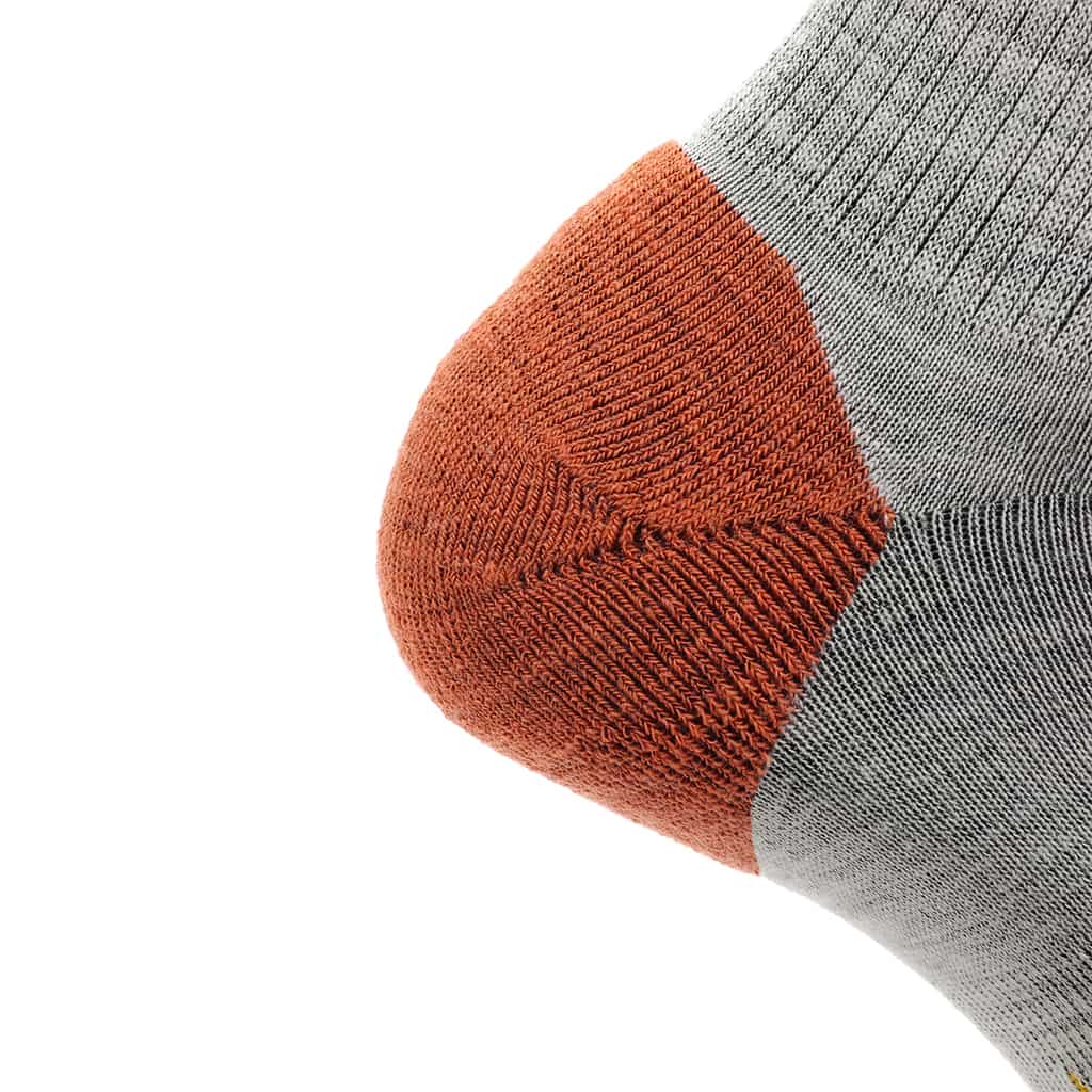 Three GRIP6 Campfire Hike Crew lightweight merino wool socks laid out, showcasing soft, breathable fabric and comfortable fit.