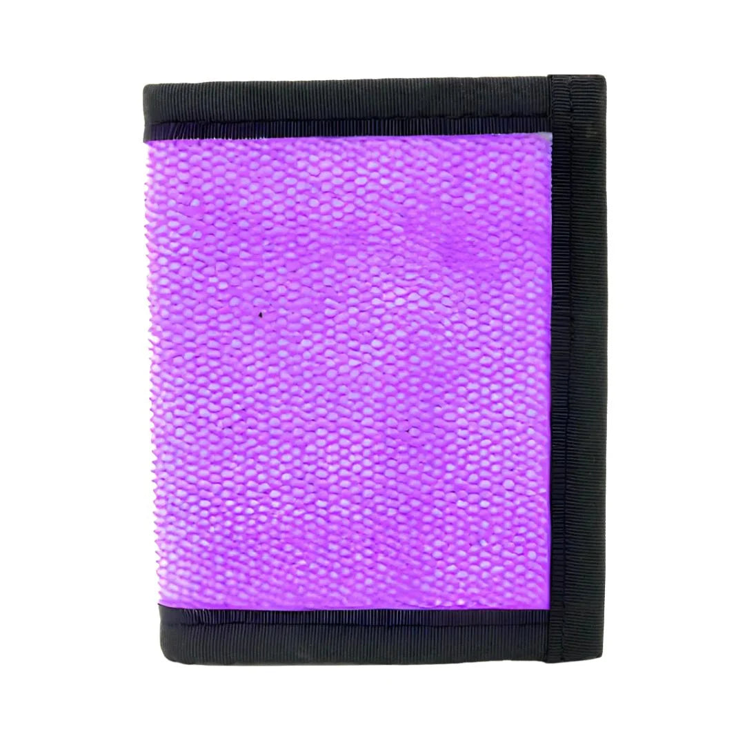 Recycled Firefighter Captain Wallet Firehose Edition in purple, made from recycled firefighter firehose material, with multiple card slots.