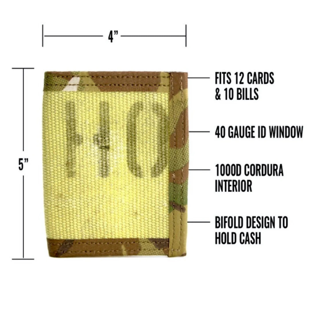 Recycled Firefighter Captain Wallet in combat leather with firehose design, showcasing durable leather and unique firefighter-themed details.