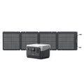 Green Vista Living EcoFlow RIVER 2 portable solar generator with a 110W solar panel for outdoor power.