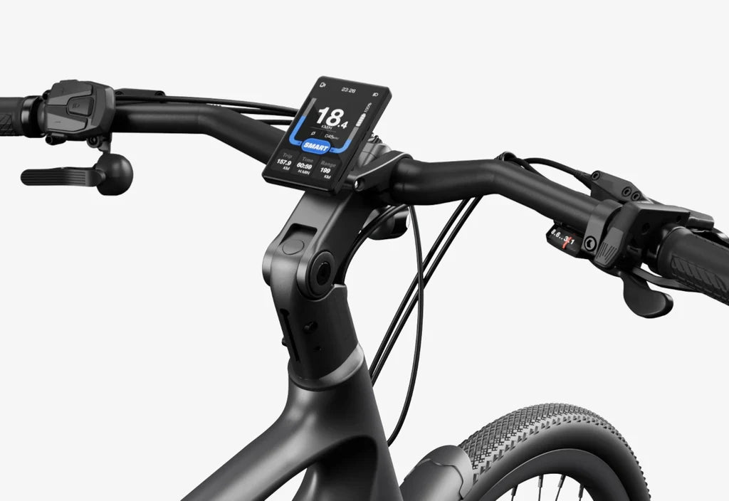 Rex E-Bikes Urtopia Carbon Classic e-bike with sleek carbon frame and modern design, suitable for urban commuting and recreational riding.