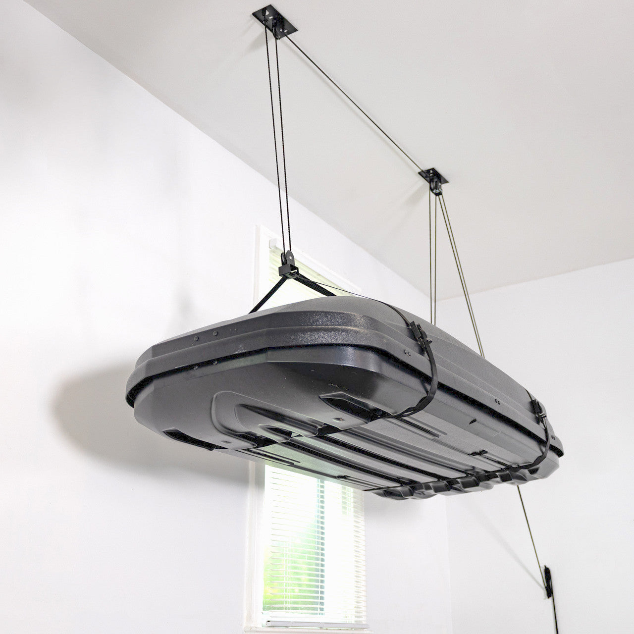 Cargo Box Ceiling Hoist | Holds up to 150 lbs | 14' Lift - OVERLANDERS Outfitter