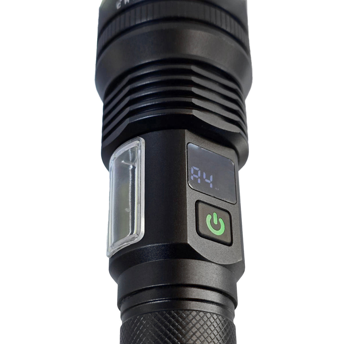 MUCITUP Muctac CHARGE flashlight with LED beam, zoomable focus, USB charging port, aluminum alloy body, IP65 waterproof design