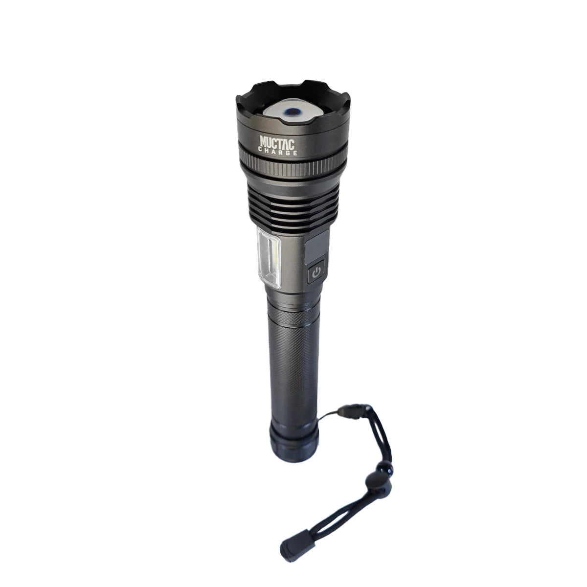 MUCTUP Muctac CHARGE LED flashlight with zoomable beam, USB recharge, aluminum alloy body, IP65 weather-resistant, 5000+ LMS brightness